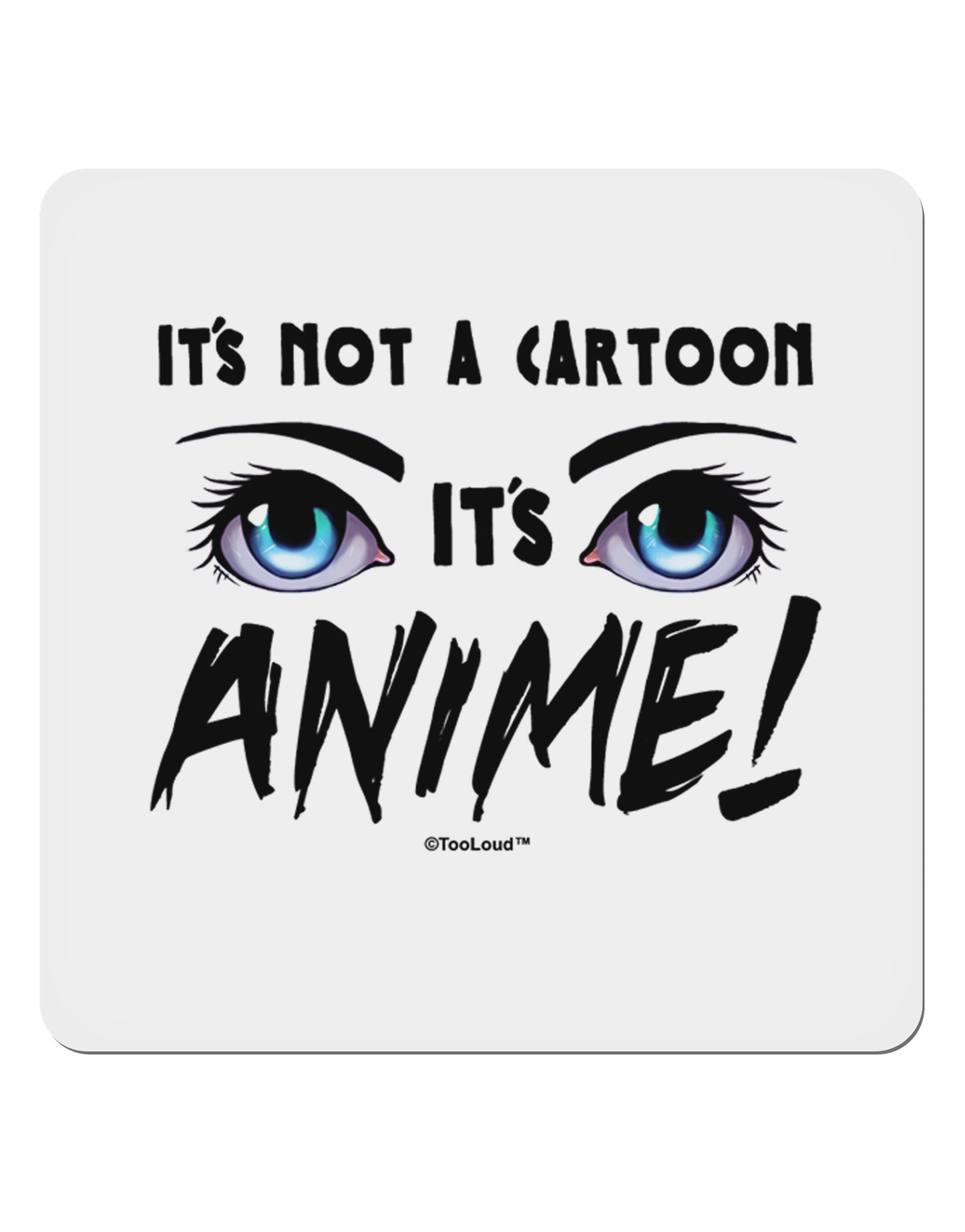 Not A Cartoon Eyes Blue 4x4" Square Sticker-Stickers-TooLoud-1-Davson Sales