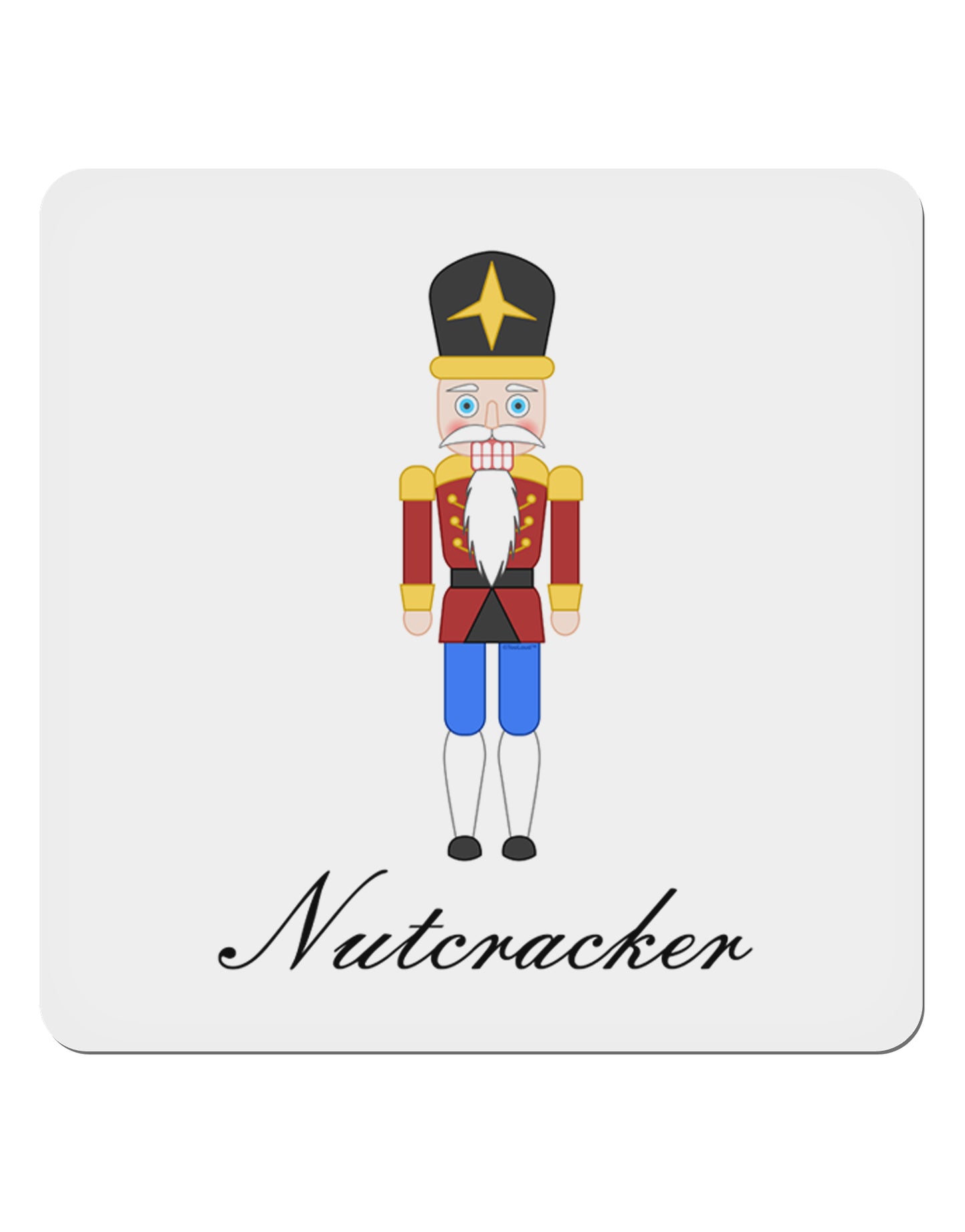 Nutcracker Design - Red Gold Black Text 4x4" Square Sticker 4 Pieces-Stickers-TooLoud-White-Davson Sales