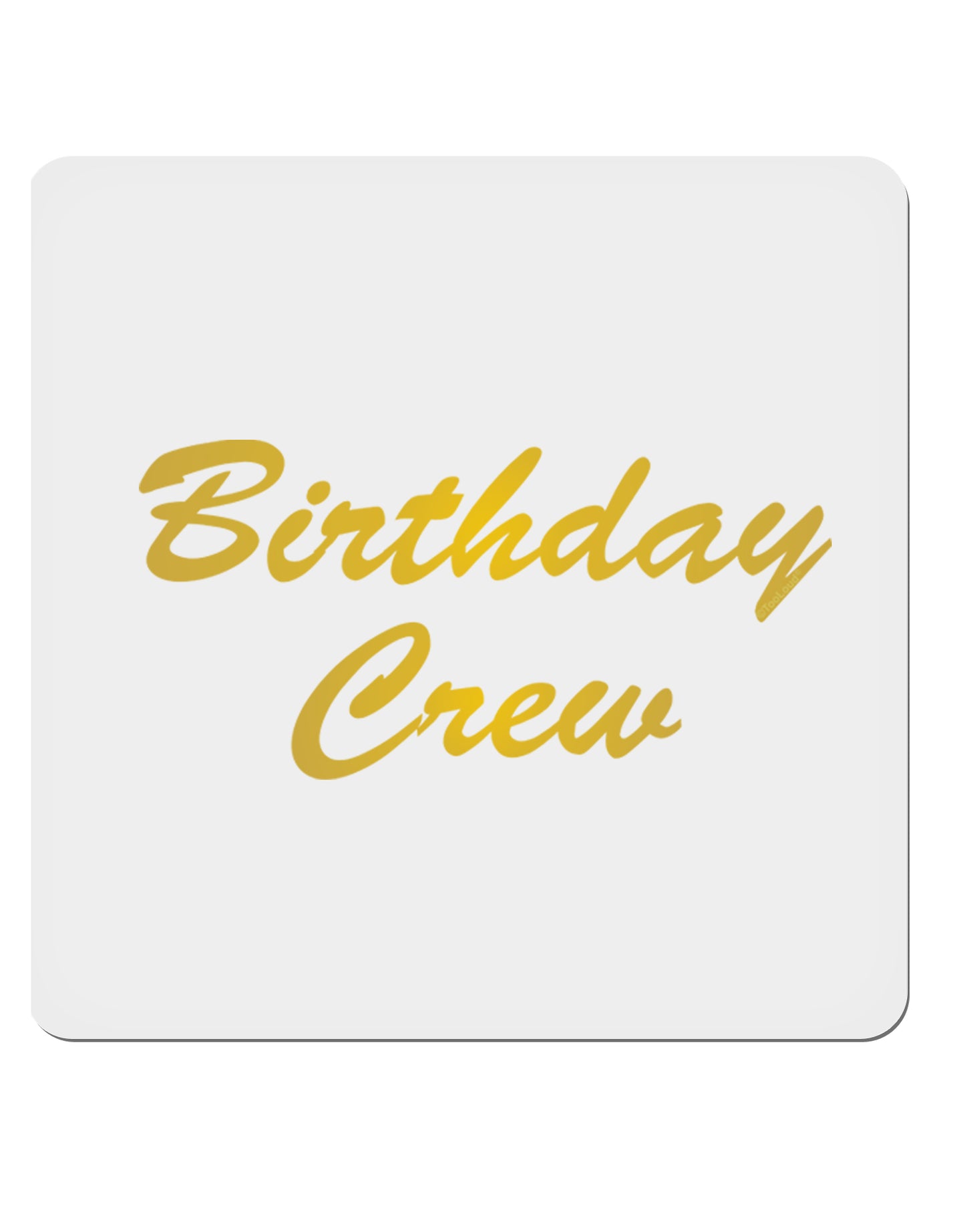 Birthday Crew Text 4x4" Square Sticker-Stickers-TooLoud-1-Davson Sales