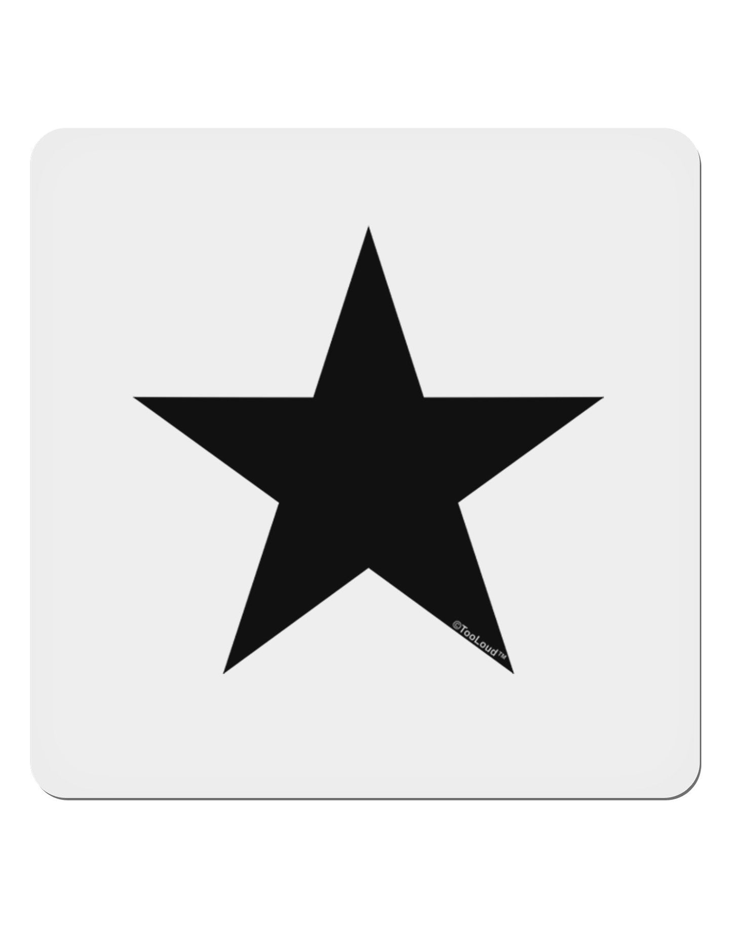 Black Star 4x4" Square Sticker-Stickers-TooLoud-4 Pieces-Davson Sales