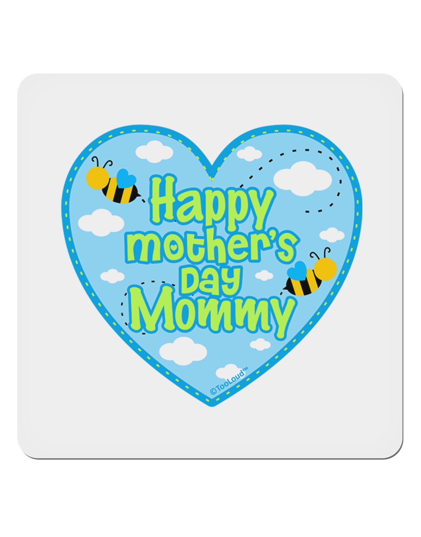 Happy Mother's Day Mommy - Blue 4x4" Square Sticker 4 Pieces-Stickers-TooLoud-White-Davson Sales