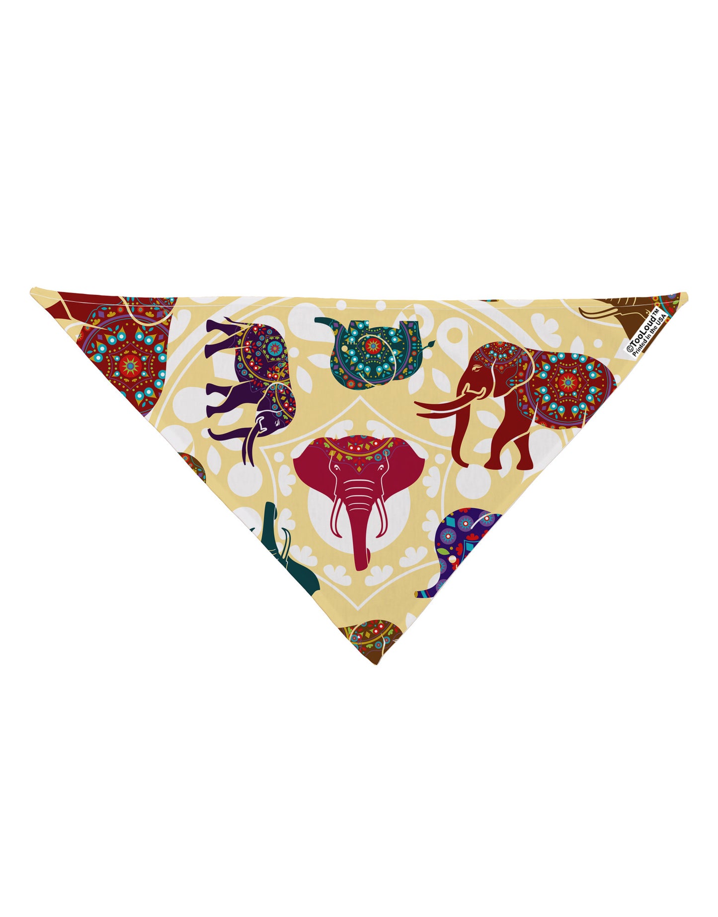 Indian Elephants AOP Dog Bandana 26" All Over Print-Dog Bandana-TooLoud-White-One-Size-Fits-Most-Davson Sales