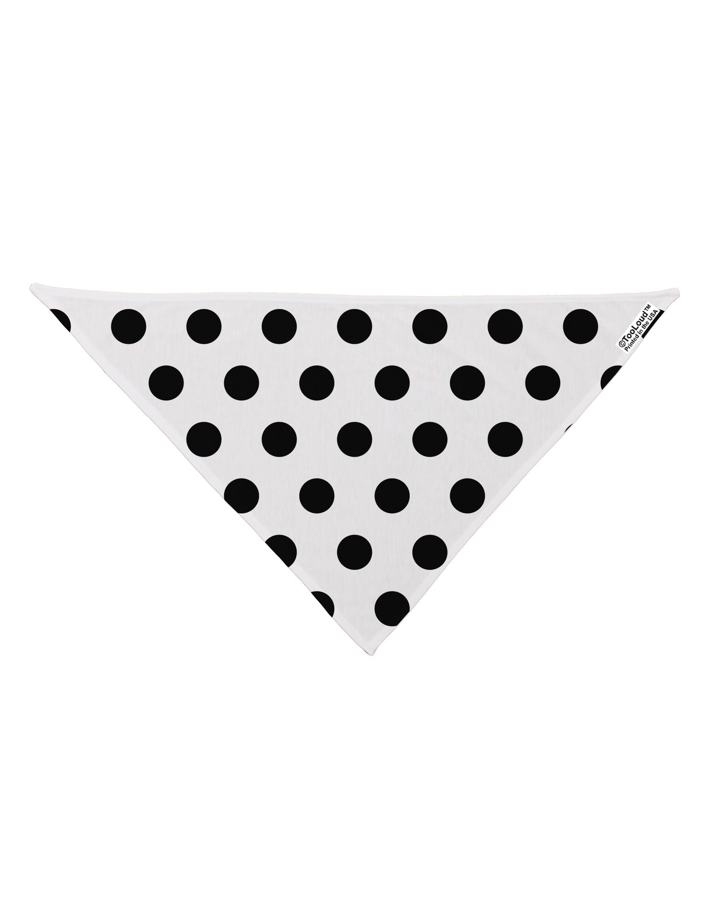 Black Polka Dots on White Dog Bandana 26" All Over Print by TooLoud-Dog Bandana-TooLoud-White-One-Size-Fits-Most-Davson Sales