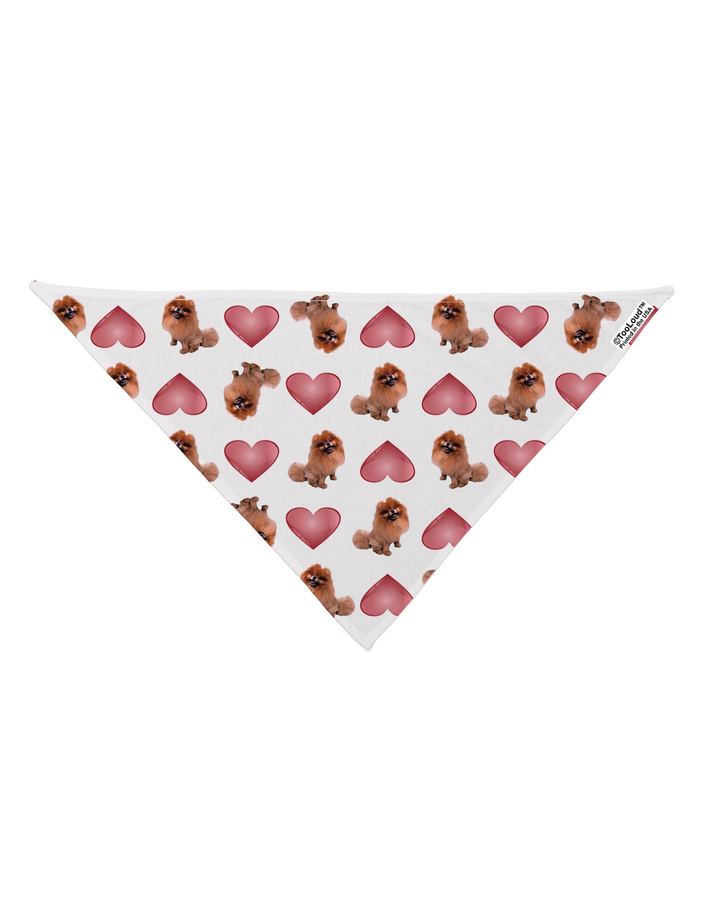 Pomeranian Hearts AOP Dog Bandana 26" All Over Print-Dog Bandana-TooLoud-White-One-Size-Fits-Most-Davson Sales