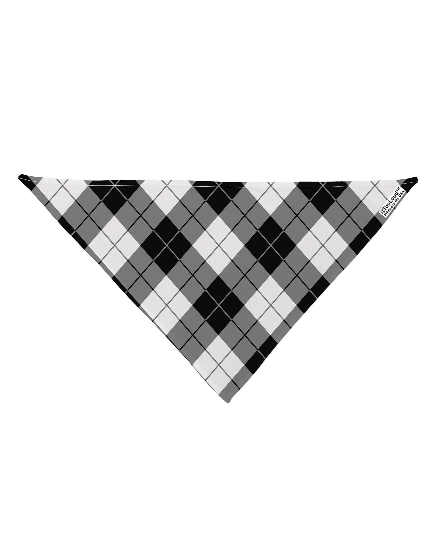 Black and White Argyle AOP Dog Bandana 26" All Over Print by TooLoud-Dog Bandana-TooLoud-White-One-Size-Fits-Most-Davson Sales