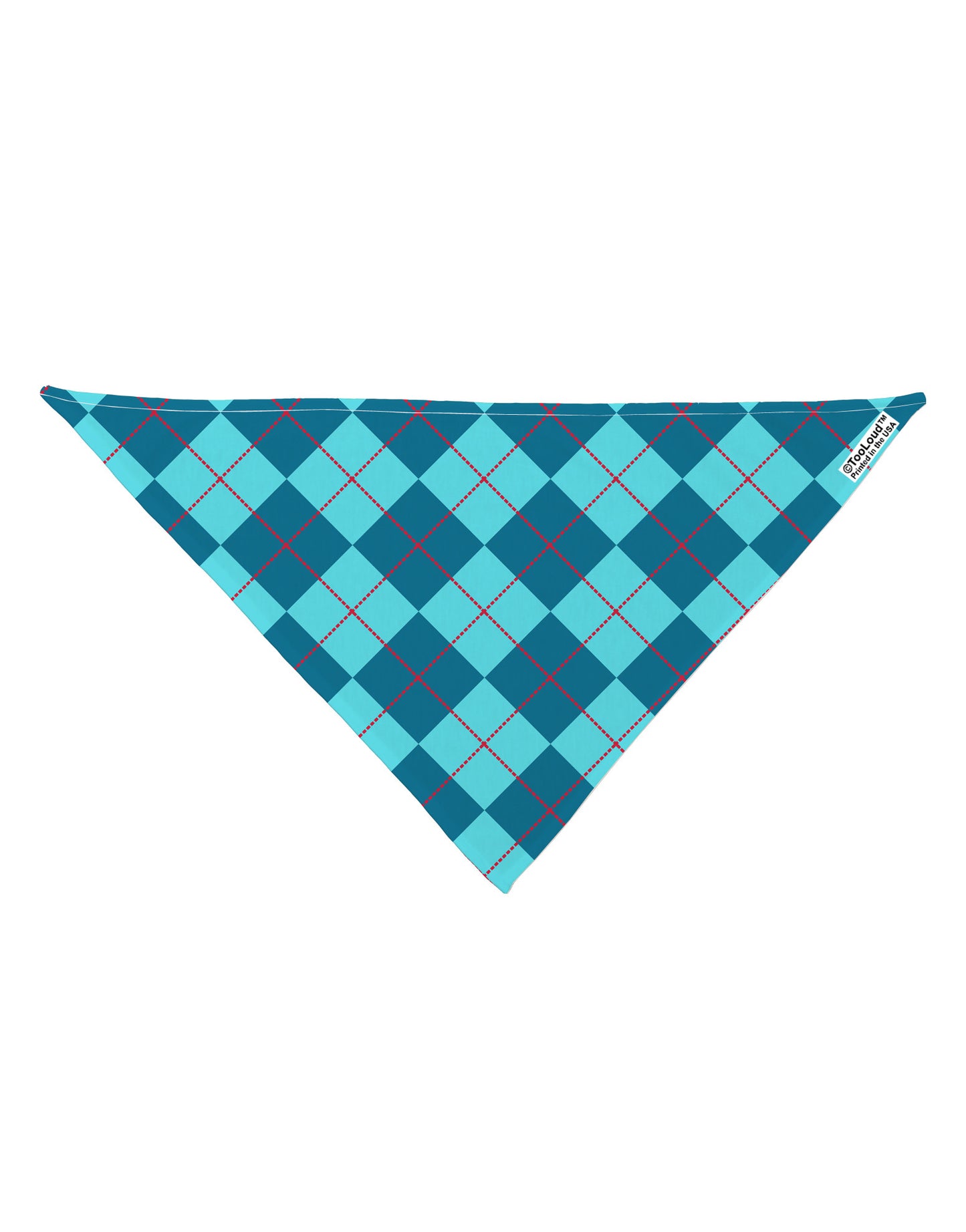 Blue Argyle AOP Dog Bandana 26" All Over Print by TooLoud-Dog Bandana-TooLoud-White-One-Size-Fits-Most-Davson Sales