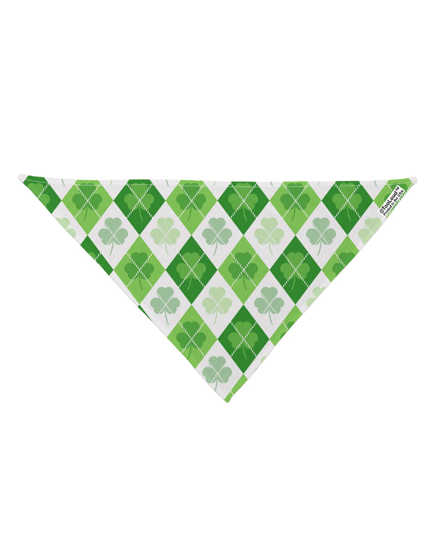 St Patrick's Day Green Shamrock Argyle Dog Bandana 26" All Over Print-Dog Bandana-TooLoud-White-One-Size-Fits-Most-Davson Sales