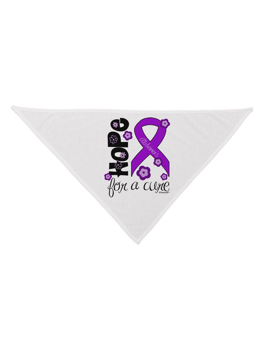 Hope for a Cure - Purple Ribbon Alzheimers Disease - Flowers Dog Bandana-Dog Bandana-TooLoud-White-One-Size-Fits-Most-Davson Sales