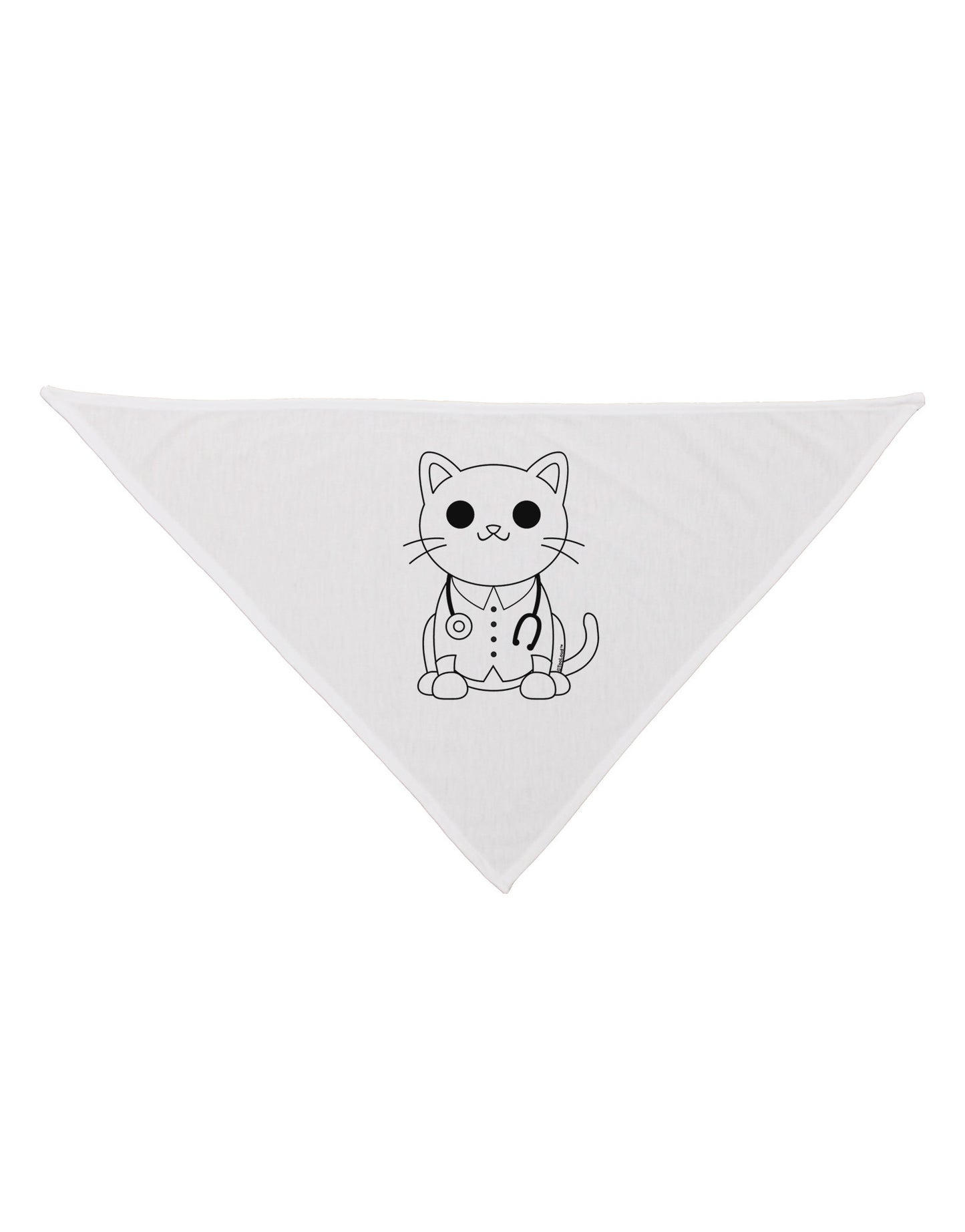 Cat Doctor Coloring Book Style Dog Bandana 26"-Dog Bandana-TooLoud-White-One-Size-Fits-Most-Davson Sales