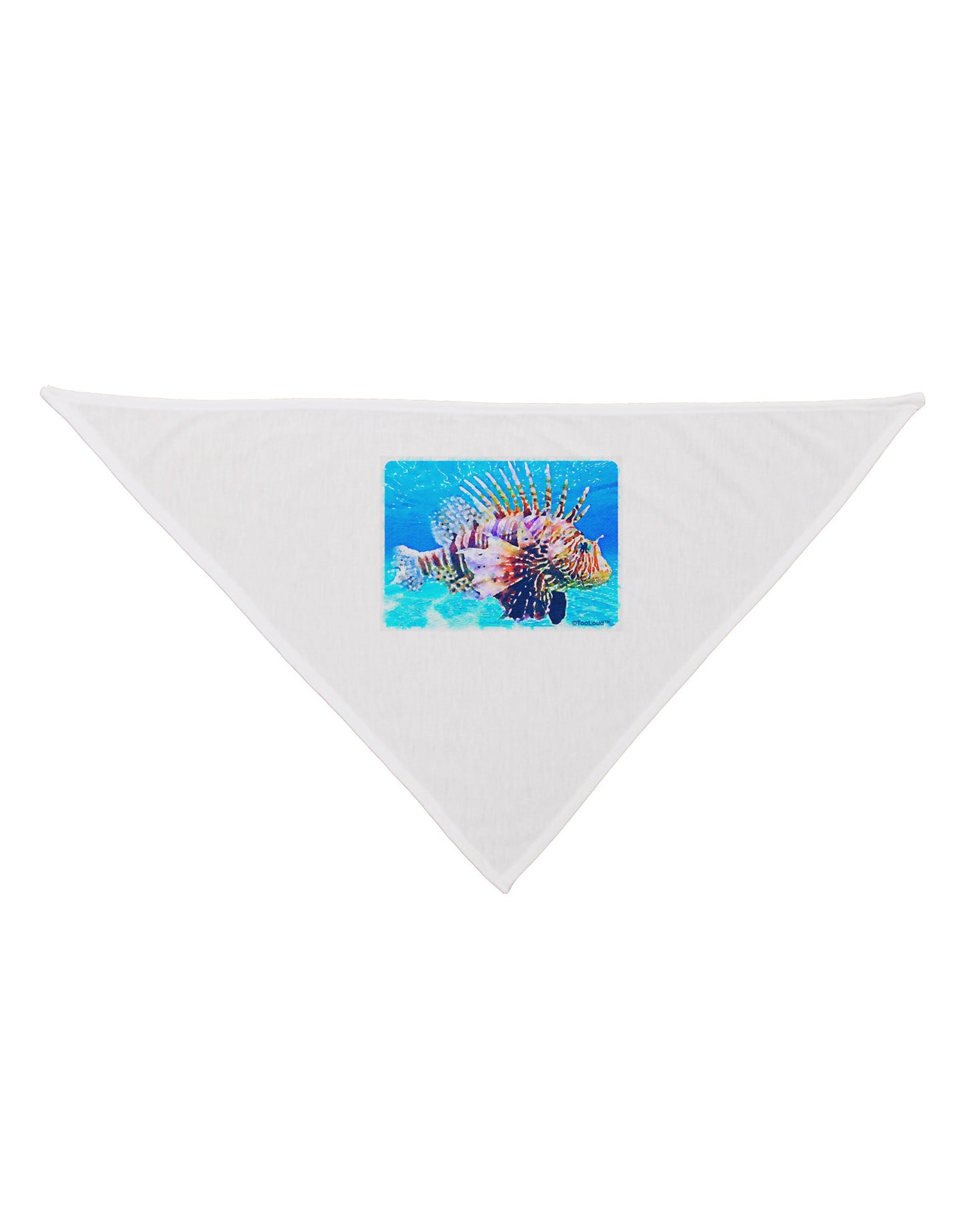 Lionfish in Watercolor Dog Bandana 26" by-Dog Bandana-TooLoud-White-One-Size-Fits-Most-Davson Sales