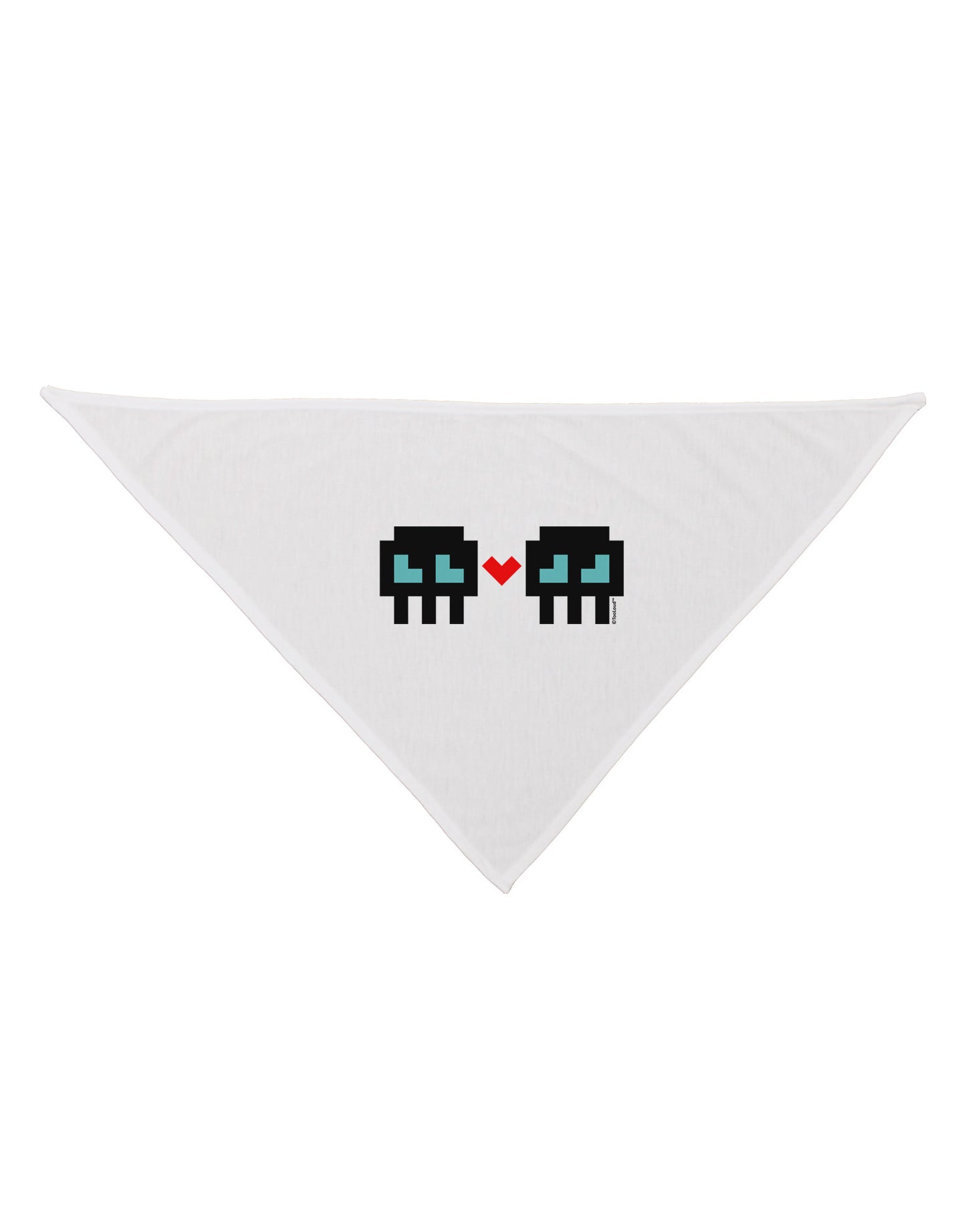 8-Bit Skull Love - Boy and Boy Dog Bandana 26-Dog Bandana-TooLoud-White-One-Size-Fits-Most-Davson Sales