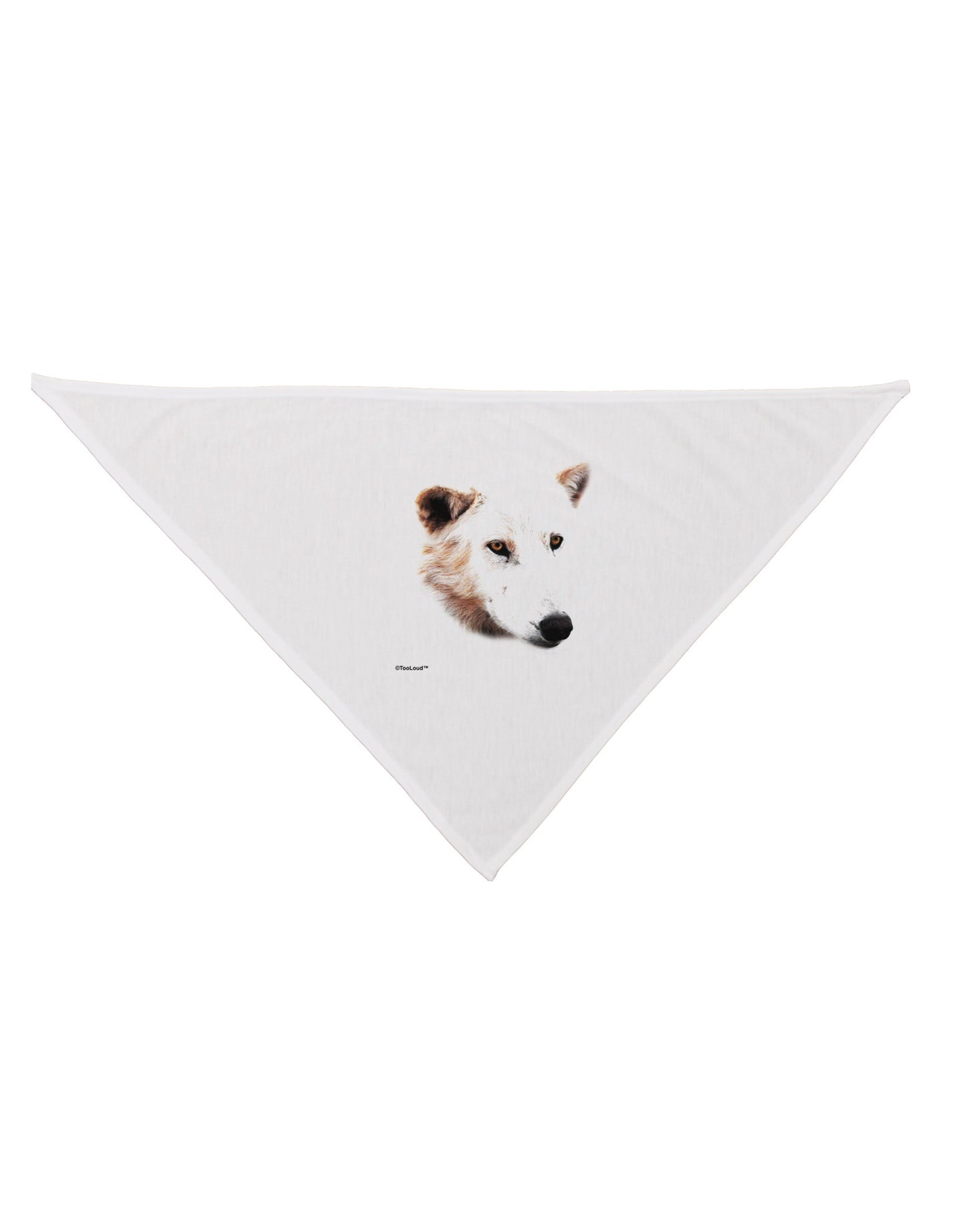 TooLoud White Wolf Head Cutout Dog Bandana 26-Dog Bandana-TooLoud-White-One-Size-Fits-Most-Davson Sales