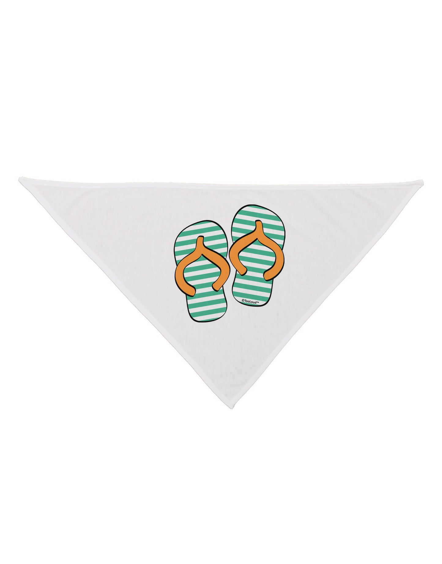Striped Flip Flops - Teal and Orange Dog Bandana 26-Dog Bandana-TooLoud-White-One-Size-Fits-Most-Davson Sales
