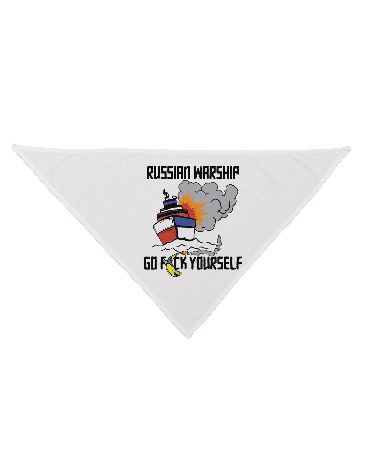 Russian Warship go F Yourself Dog Bandana 26 Inch-Dog Bandana-TooLoud-White-One-Size-Fits-Most-Davson Sales