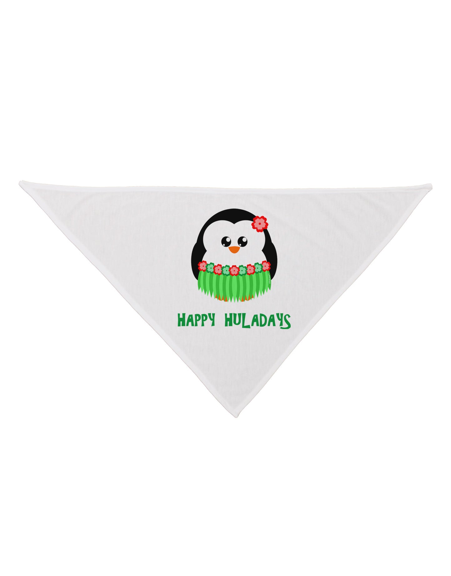 Happy Huladays Christmas Penguin - Red and Green Dog Bandana 26-Dog Bandana-TooLoud-White-One-Size-Fits-Most-Davson Sales