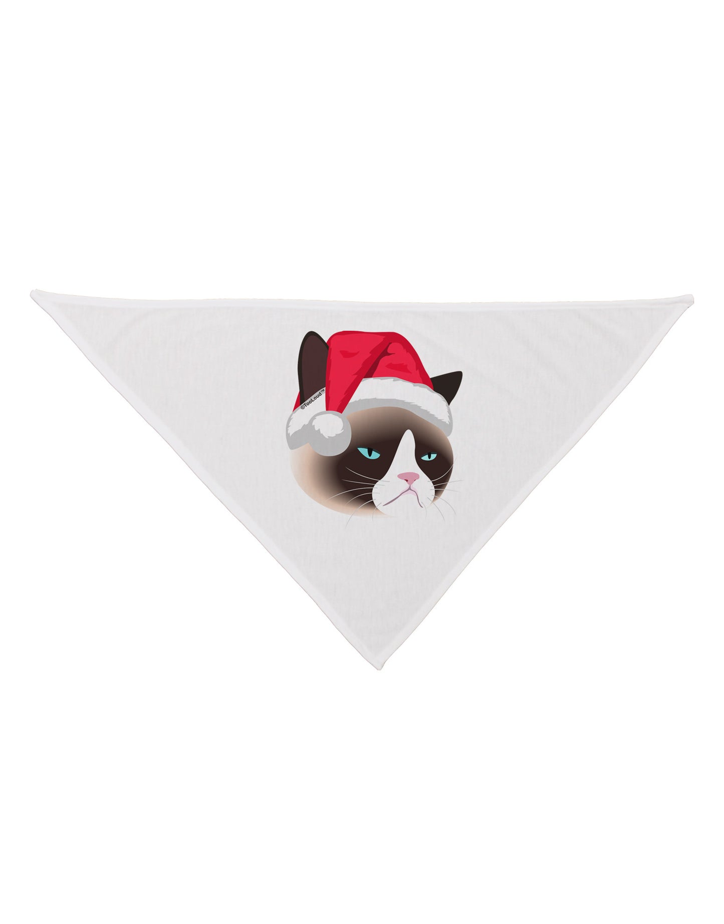 Santa Hat Disgruntled Siamese Cat Dog Bandana 26" by-Dog Bandana-TooLoud-White-One-Size-Fits-Most-Davson Sales