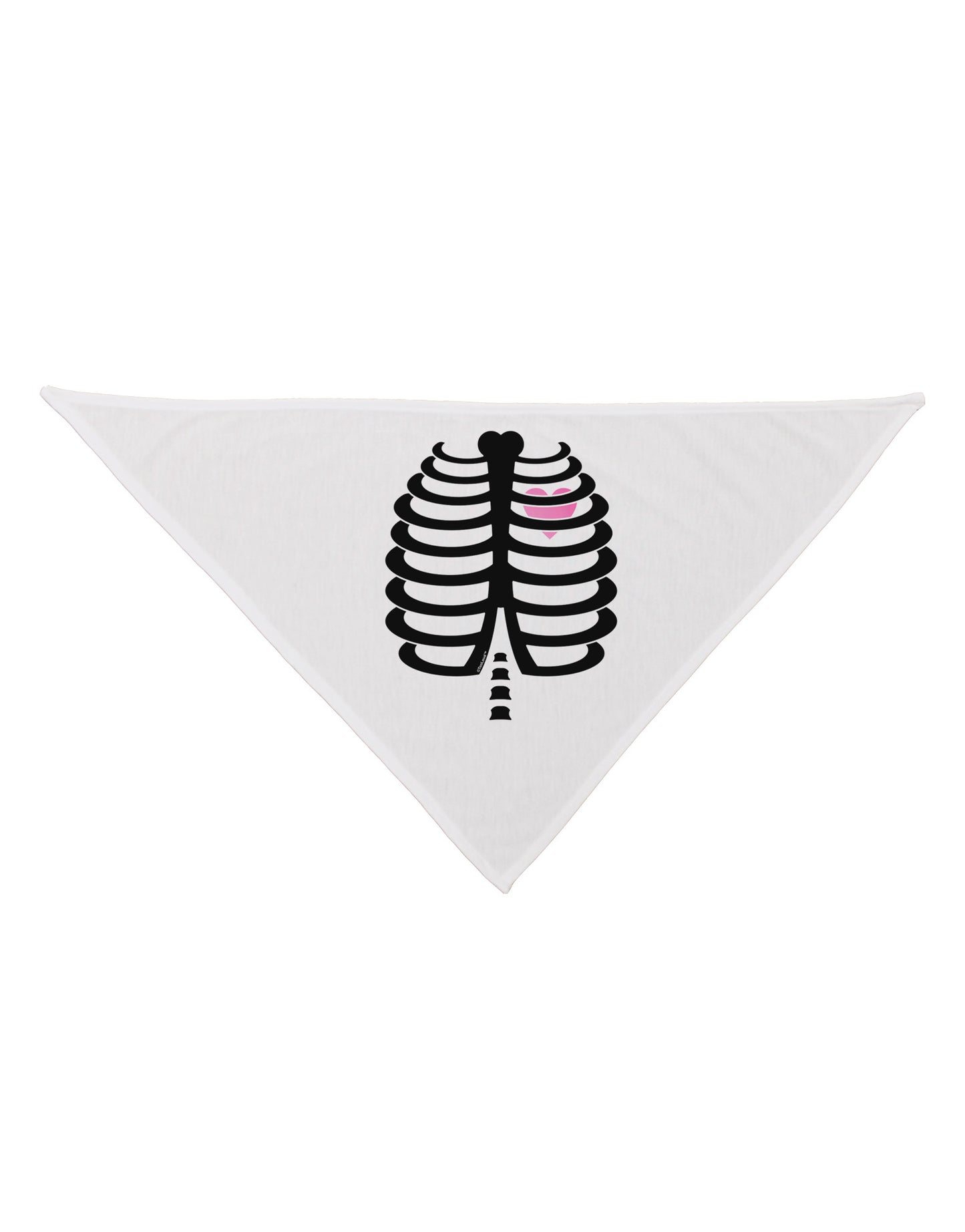 Black Skeleton Ribcage with Pink Heart Halloween Dog Bandana 26-Dog Bandana-TooLoud-White-One-Size-Fits-Most-Davson Sales