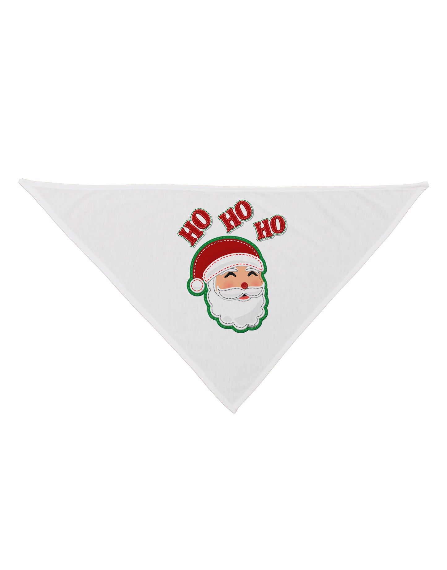 Ho Ho Ho Santa Claus Face Faux Applique Dog Bandana 26-Dog Bandana-TooLoud-White-One-Size-Fits-Most-Davson Sales