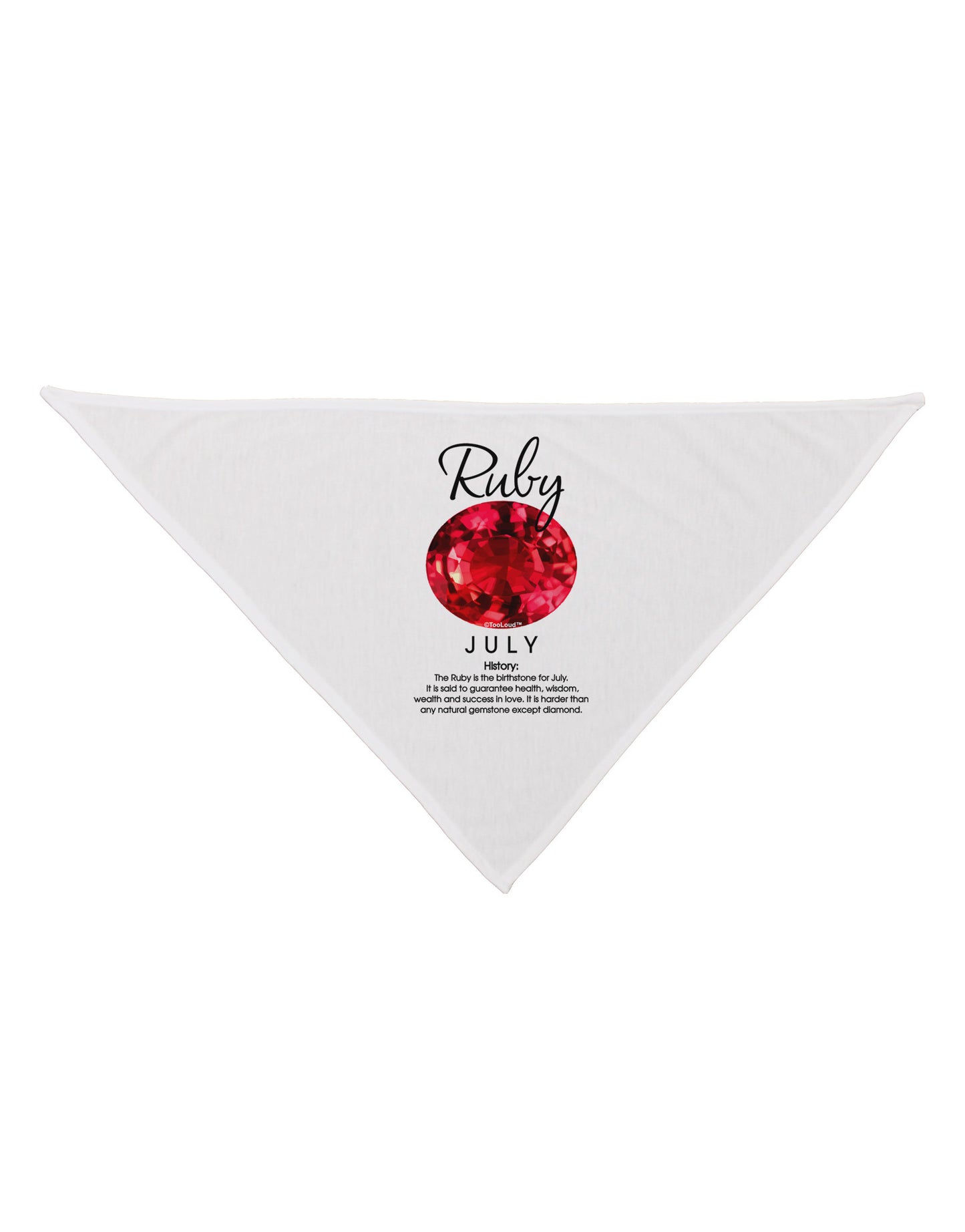Birthstone Ruby Dog Bandana 26-Dog Bandana-TooLoud-White-One-Size-Fits-Most-Davson Sales