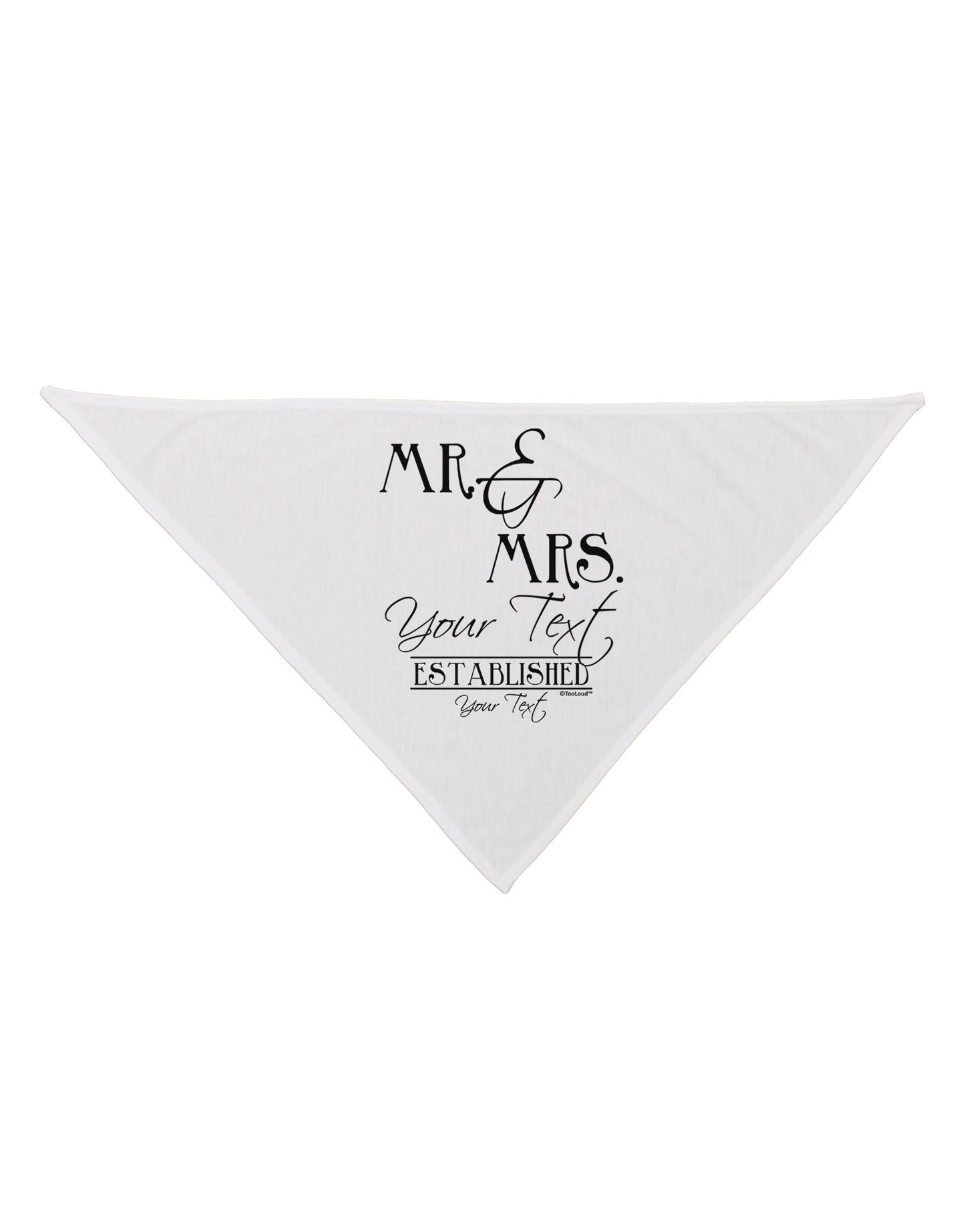 Personalized Mr and Mrs -Name- Established -Date- Design Dog Bandana 26-Dog Bandana-TooLoud-White-One-Size-Fits-Most-Davson Sales