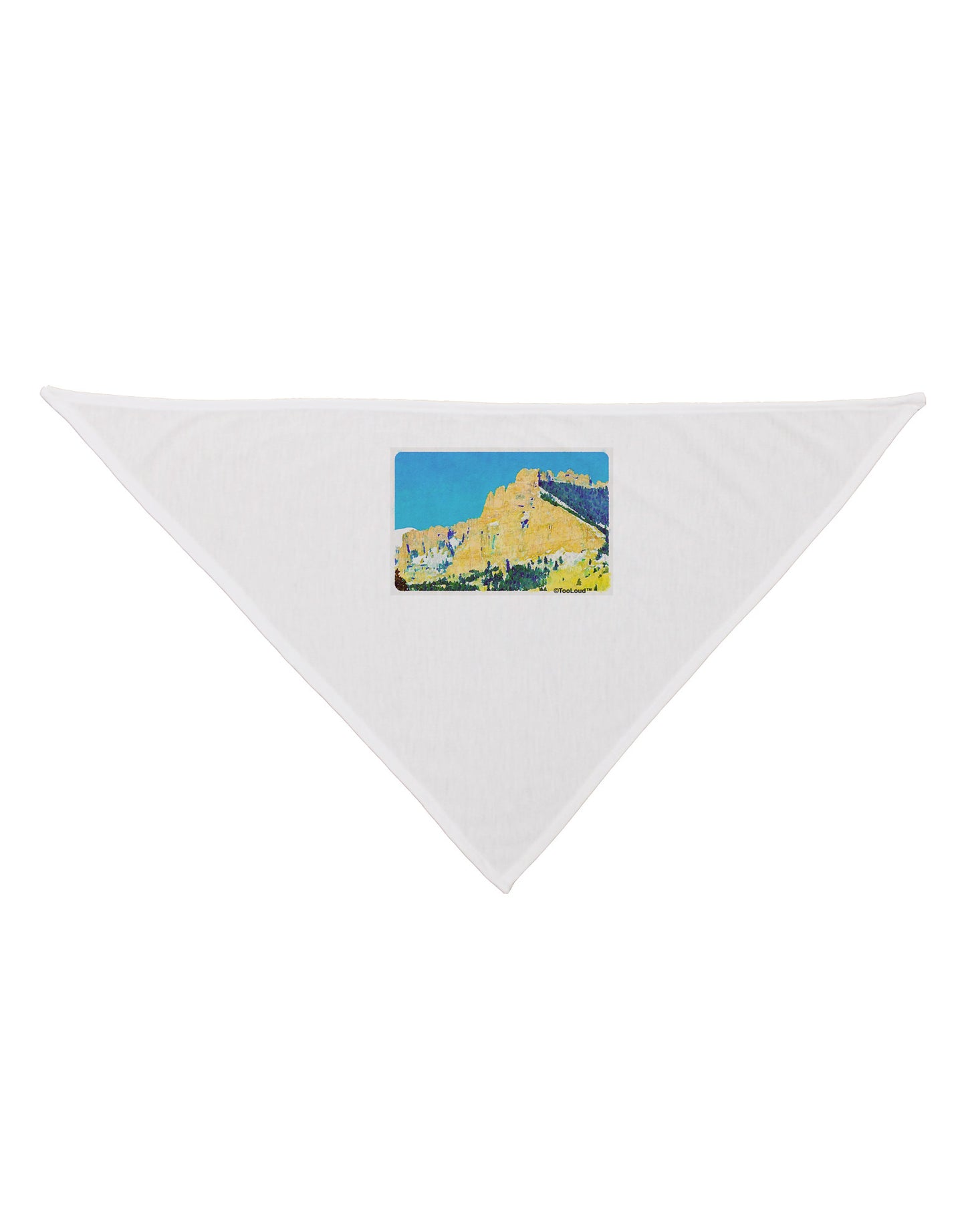 Colorado Snowy Mtns WaterColor Dog Bandana 26-Dog Bandana-TooLoud-White-One-Size-Fits-Most-Davson Sales