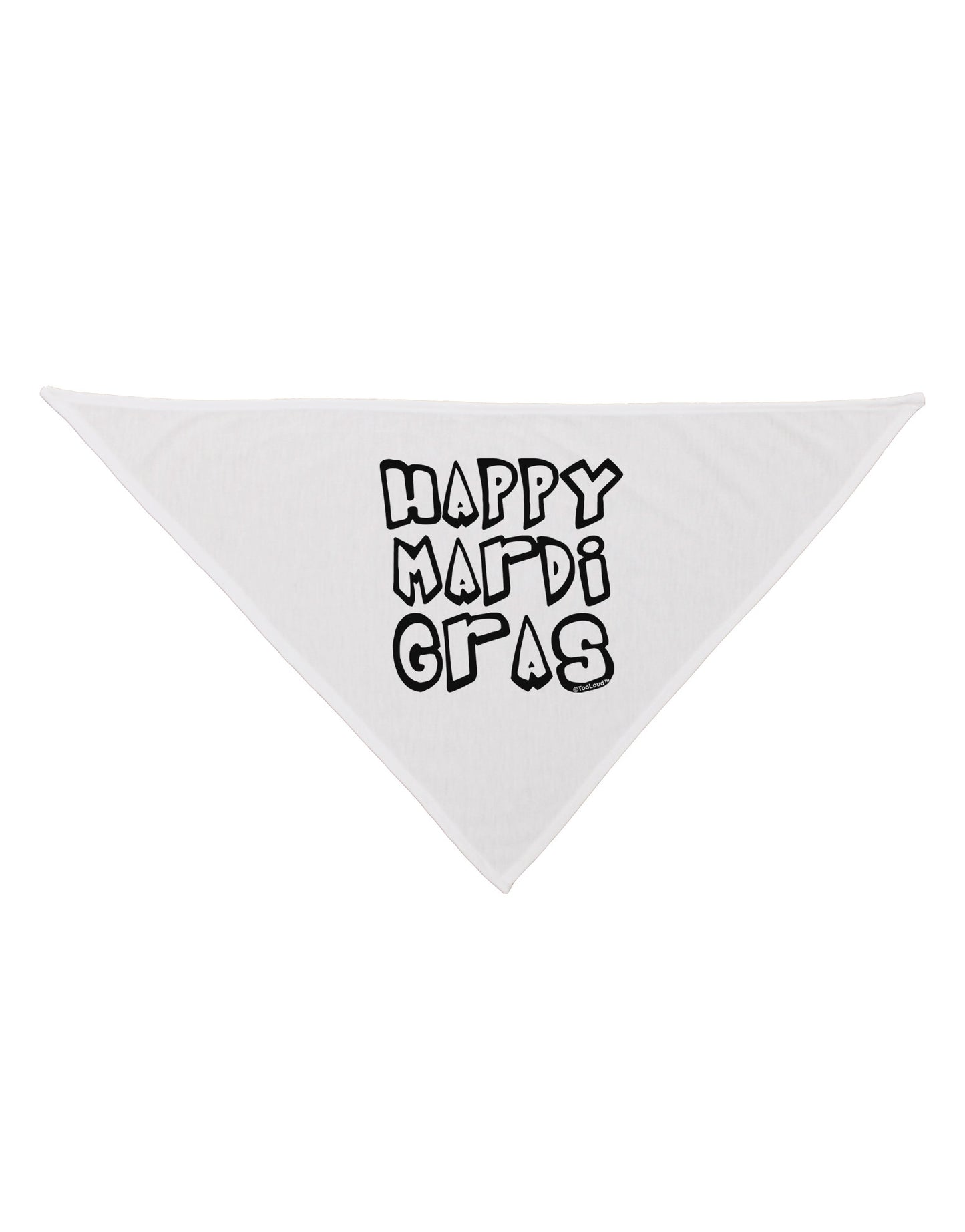 Happy Mardi Gras Text 2 BnW Dog Bandana 26-Dog Bandana-TooLoud-White-One-Size-Fits-Most-Davson Sales