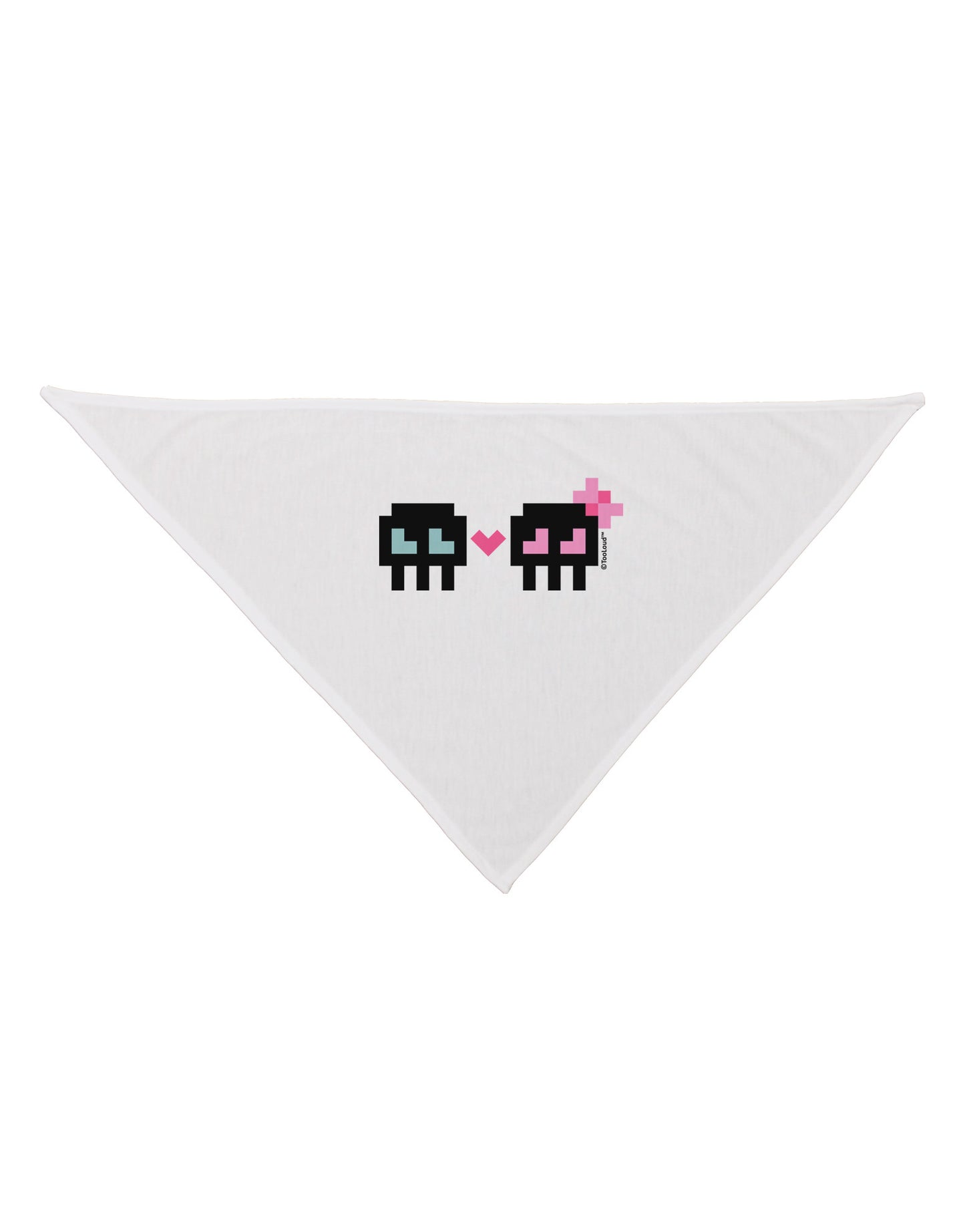 8-Bit Skull Love - Boy and Girl Dog Bandana 26-Dog Bandana-TooLoud-White-One-Size-Fits-Most-Davson Sales