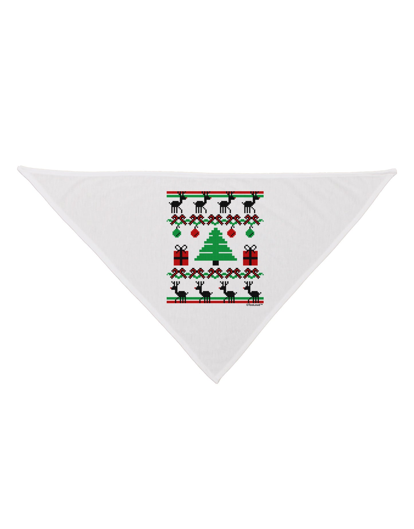 Tree with Gifts Ugly Christmas Sweater Dog Bandana 26-Dog Bandana-TooLoud-White-One-Size-Fits-Most-Davson Sales