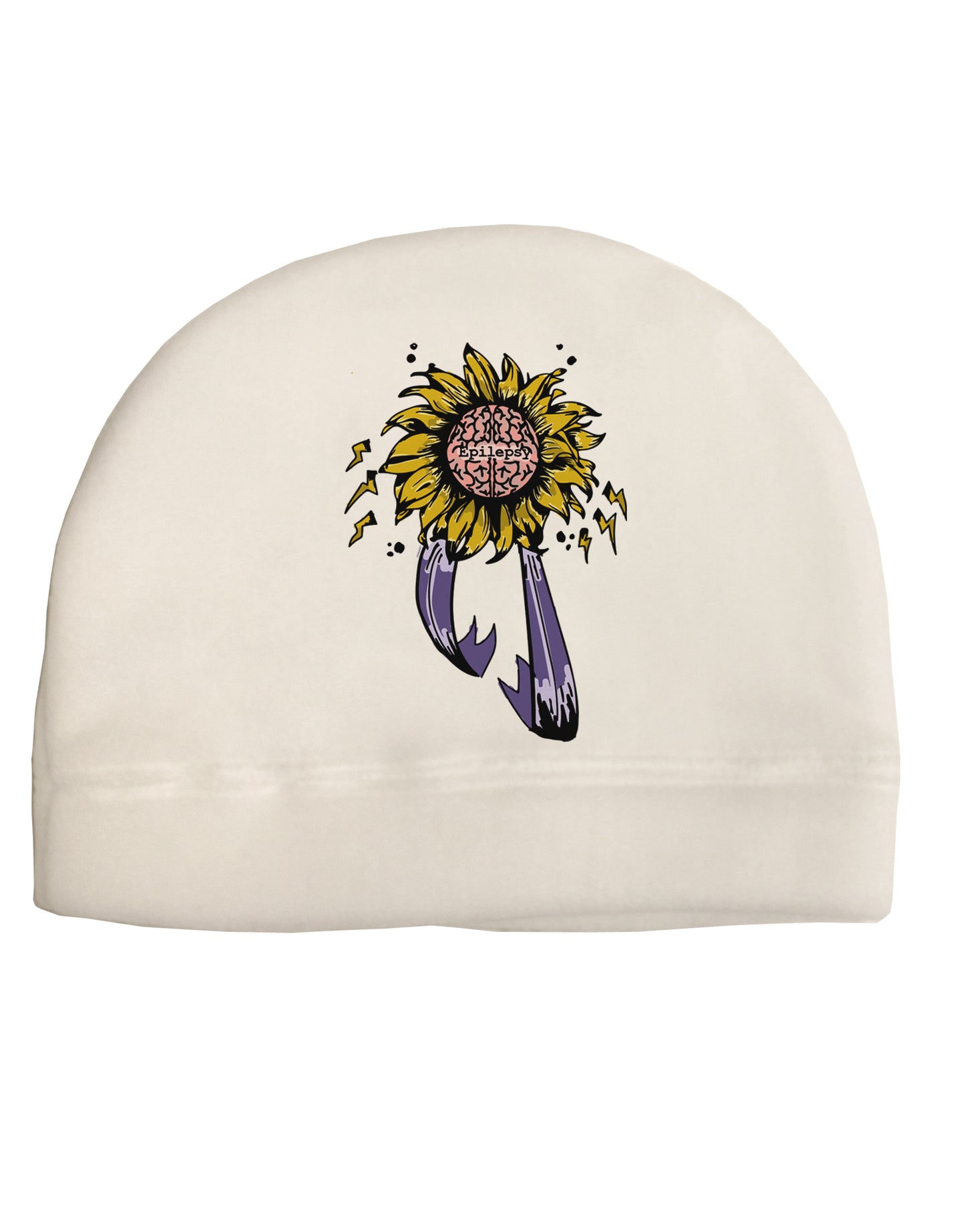 TooLoud Epilepsy Awareness Adult Fleece Beanie Cap Hat-Beanie-TooLoud-White-One-Size-Fits-Most-Davson Sales