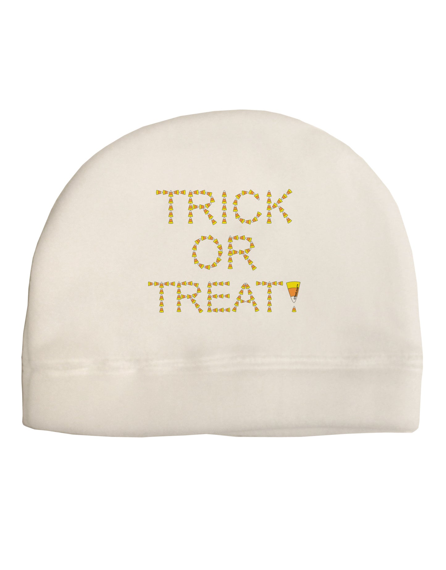 Trick or Treat Candy Corn Halloween Adult Fleece Beanie Cap Hat-Beanie-TooLoud-White-One-Size-Fits-Most-Davson Sales