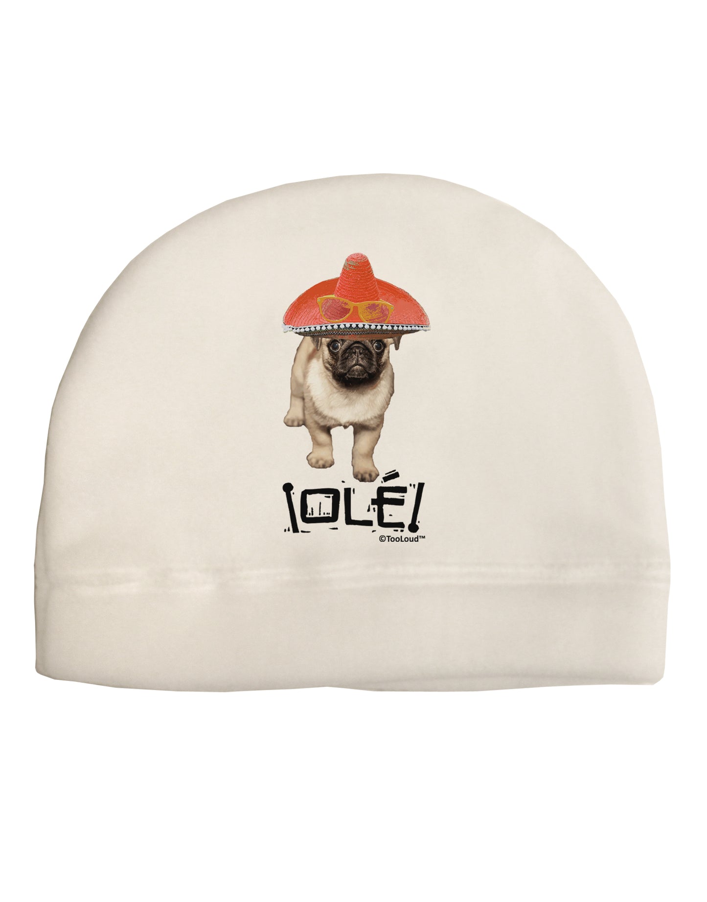 Pug Dog with Pink Sombrero - Ole Adult Fleece Beanie Cap Hat by TooLoud-Beanie-TooLoud-White-One-Size-Fits-Most-Davson Sales