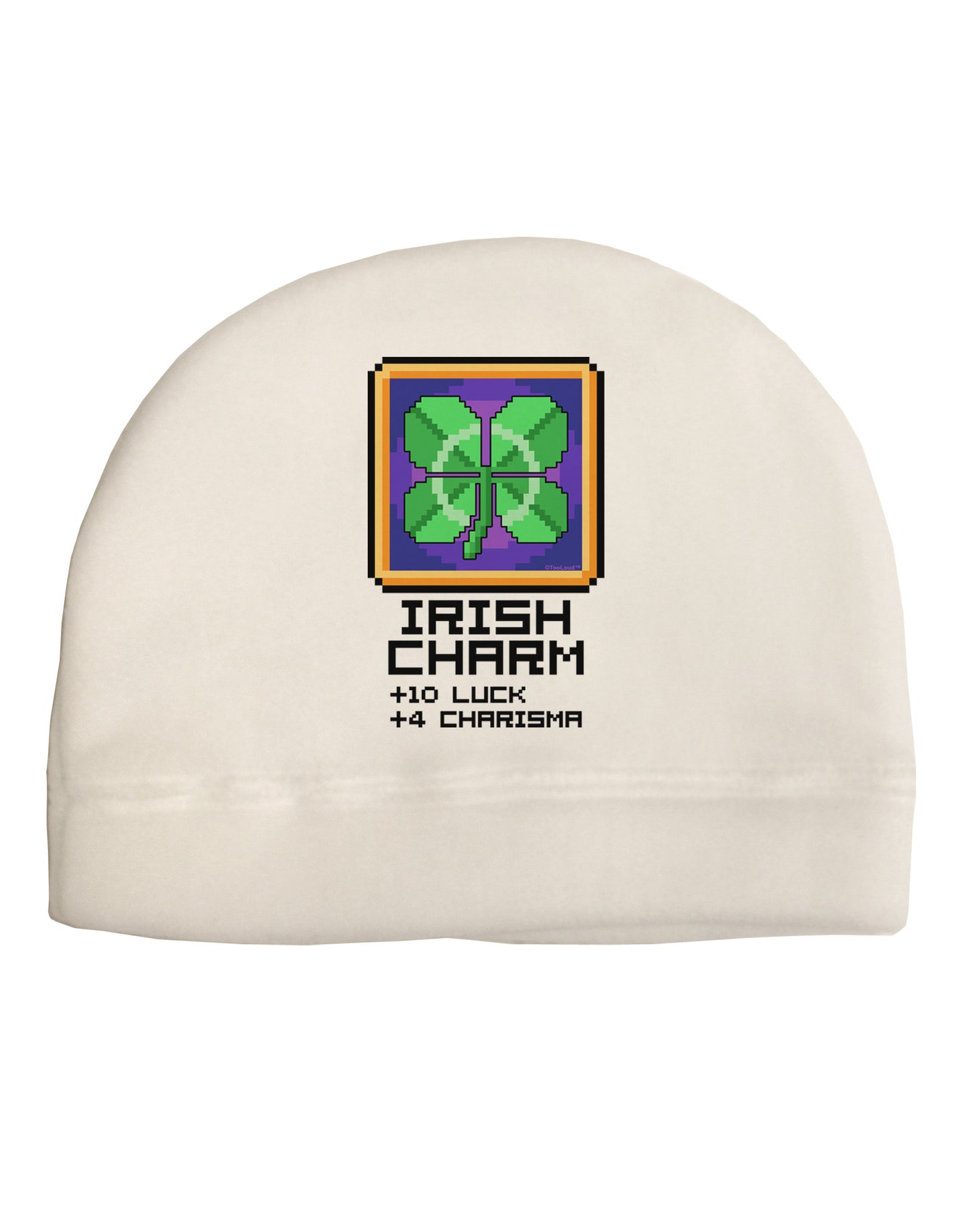 Pixel Irish Charm Item Adult Fleece Beanie Cap Hat-Beanie-TooLoud-White-One-Size-Fits-Most-Davson Sales