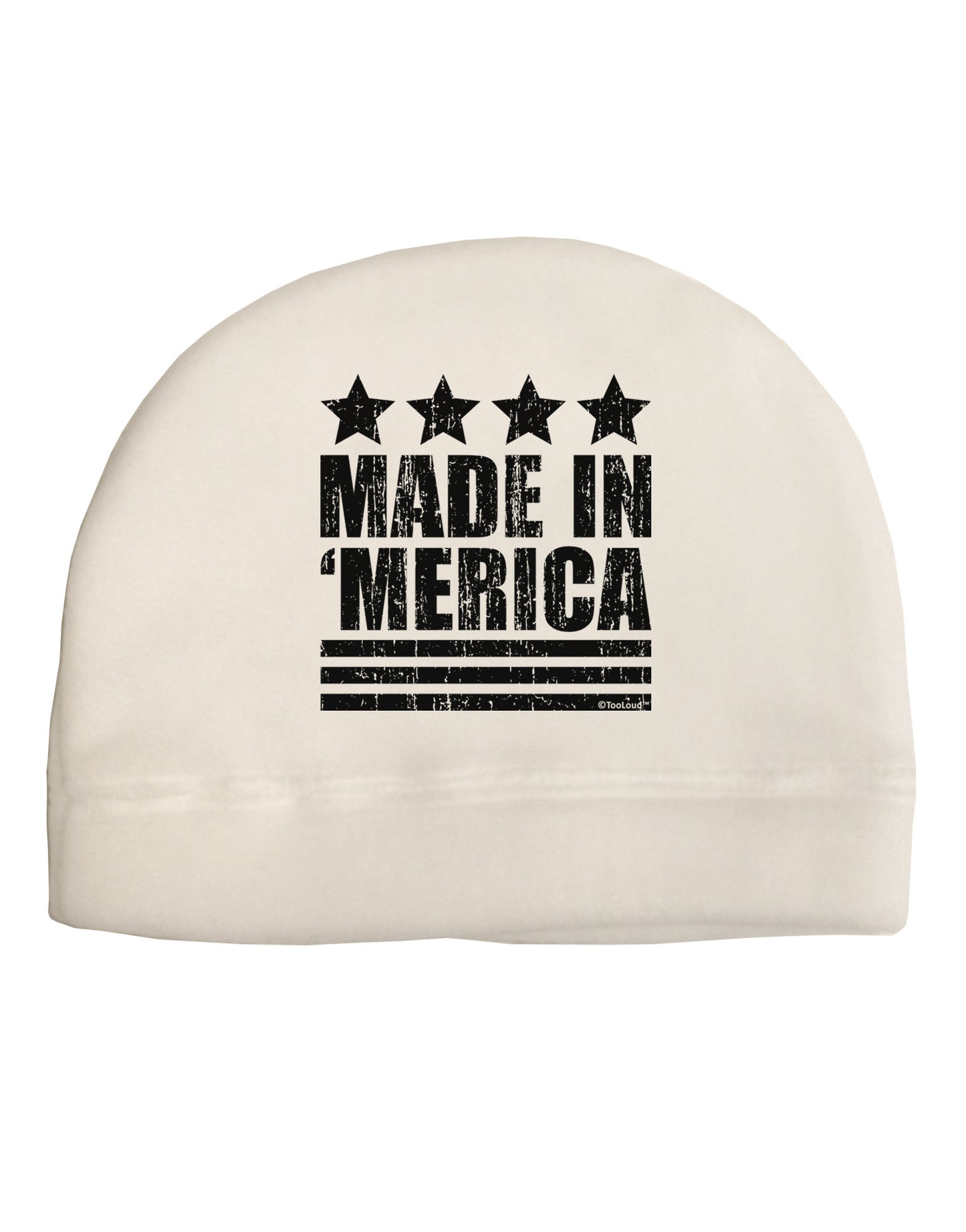 Made in Merica - Stars and Stripes Design Adult Fleece Beanie Cap Hat-Beanie-TooLoud-White-One-Size-Fits-Most-Davson Sales