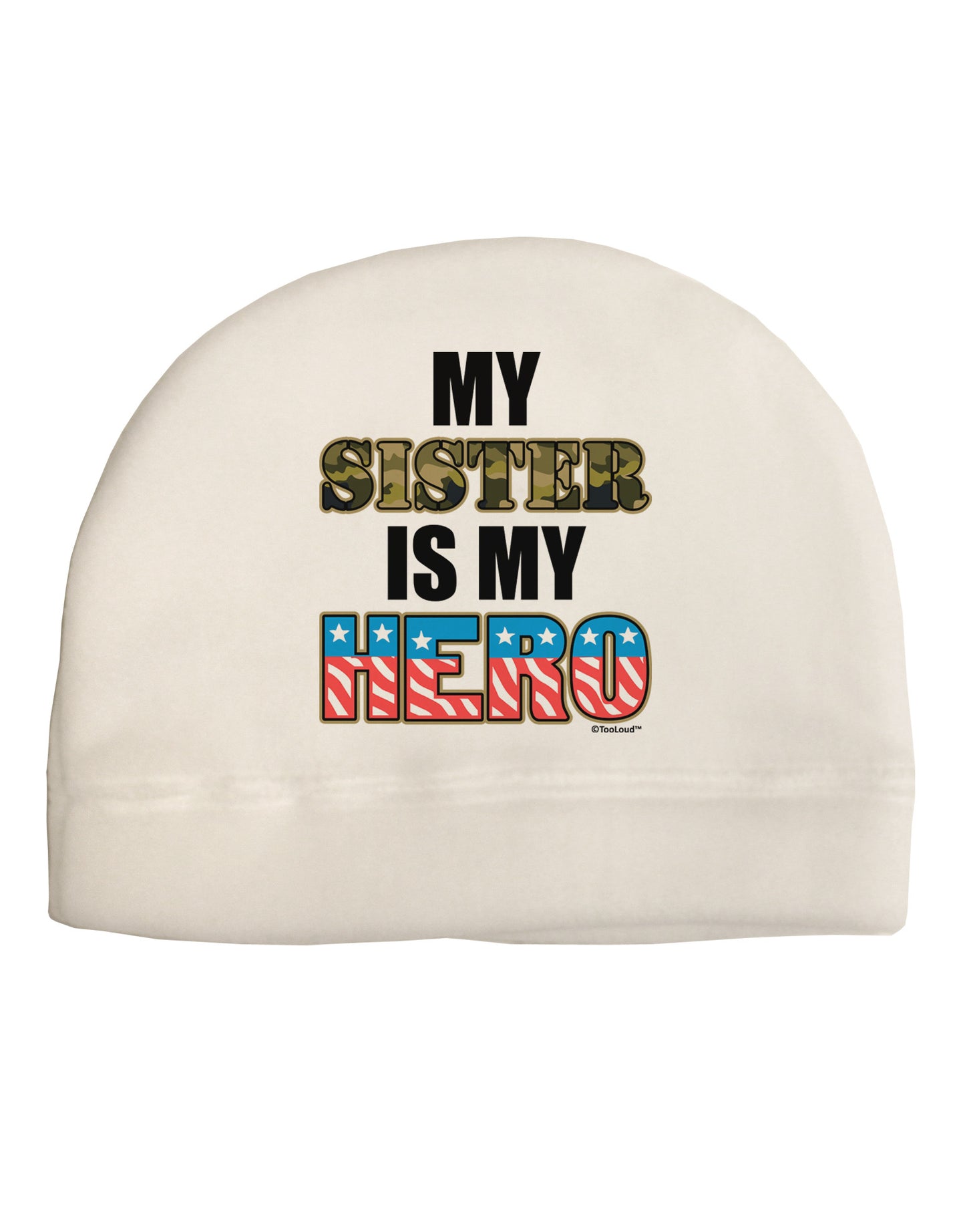 My Sister is My Hero - Armed Forces Adult Fleece Beanie Cap Hat by TooLoud-Beanie-TooLoud-White-One-Size-Fits-Most-Davson Sales