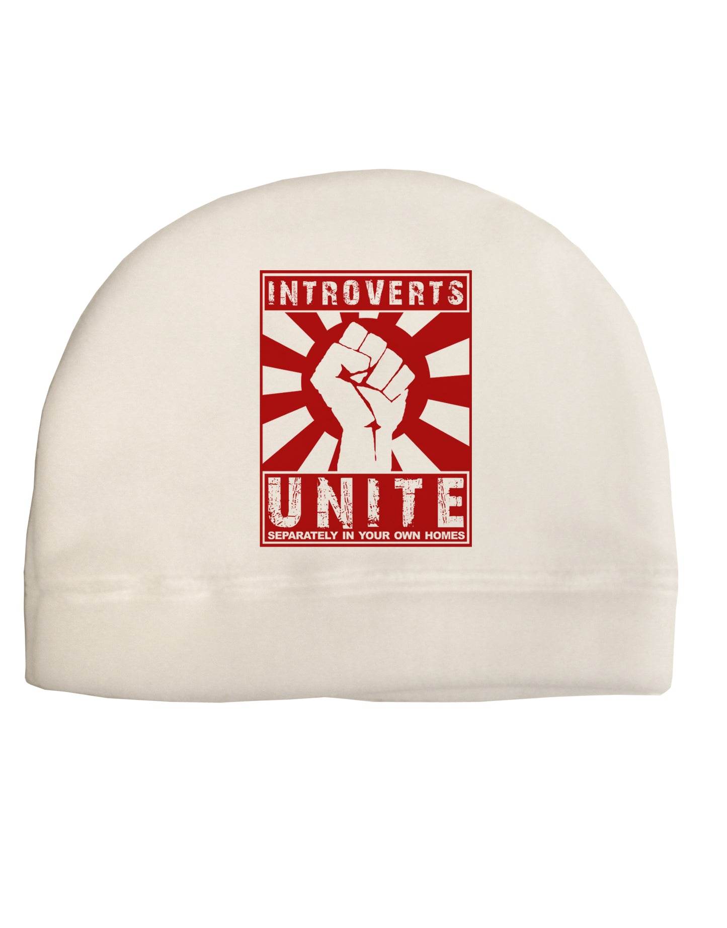 Introverts Unite Funny Adult Fleece Beanie Cap Hat by TooLoud-TooLoud-White-One-Size-Fits-Most-Davson Sales