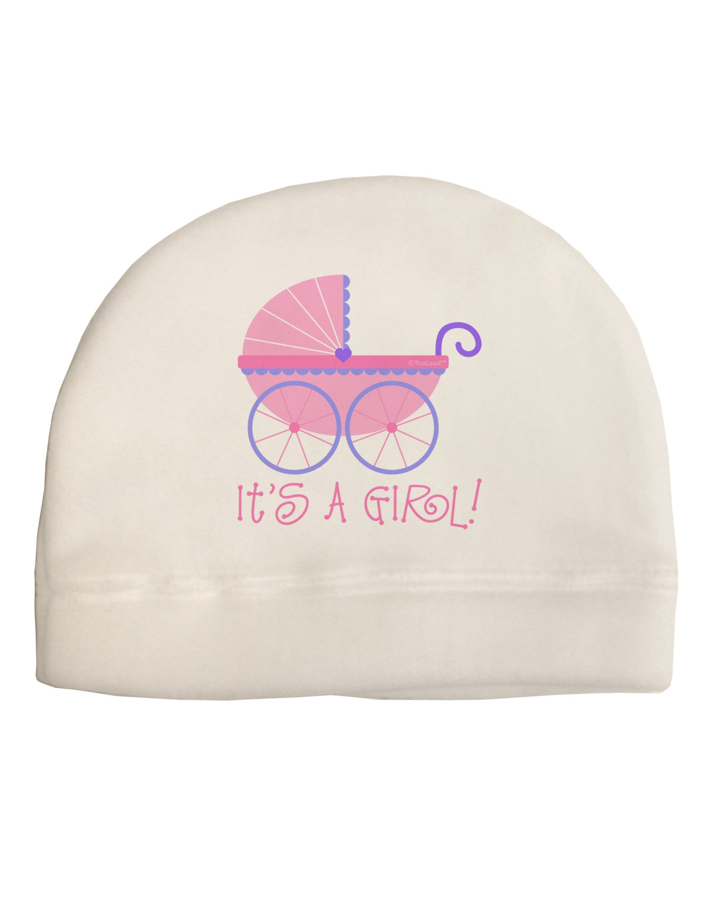 It's a Girl - Baby Carriage Adult Fleece Beanie Cap Hat-Beanie-TooLoud-White-One-Size-Fits-Most-Davson Sales