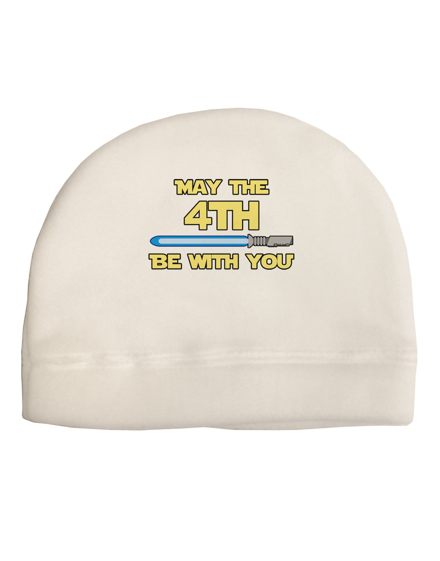 4th Be With You Beam Sword 2 Adult Fleece Beanie Cap Hat-Beanie-TooLoud-White-One-Size-Fits-Most-Davson Sales