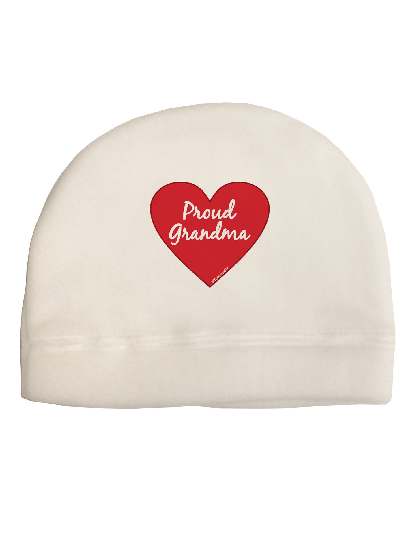 Proud Grandma Heart Adult Fleece Beanie Cap Hat-Beanie-TooLoud-White-One-Size-Fits-Most-Davson Sales