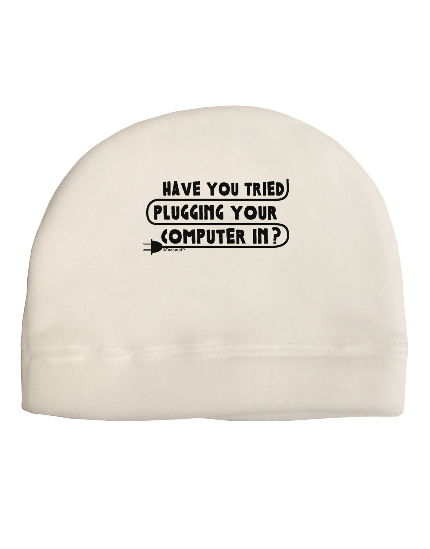 Plugging Your Computer In Adult Fleece Beanie Cap Hat-Beanie-TooLoud-White-One-Size-Fits-Most-Davson Sales