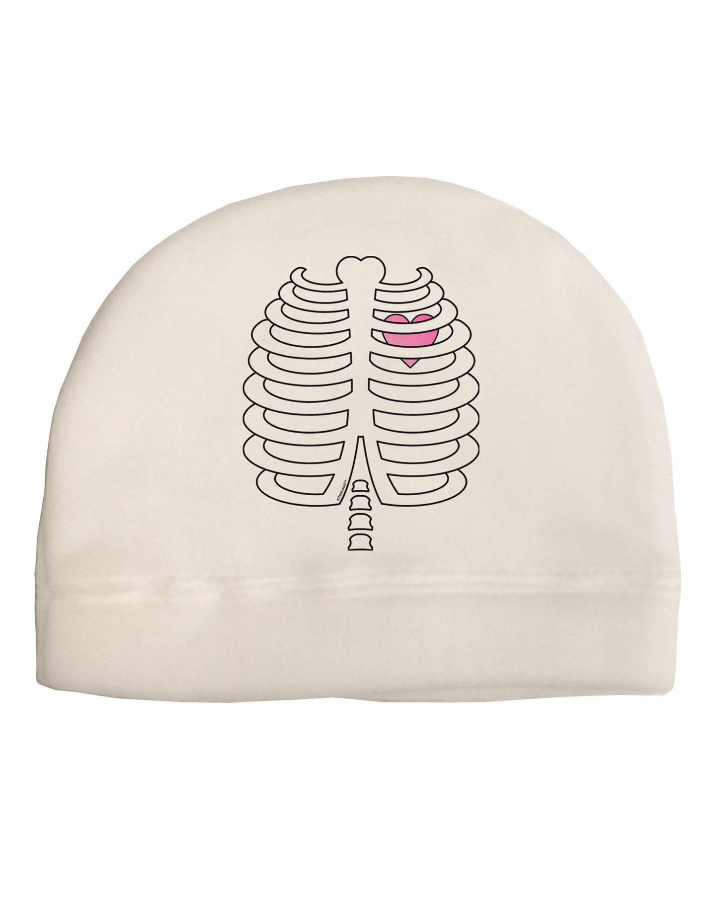 Skeleton Ribcage with Pink Heart Halloween Adult Fleece Beanie Cap Hat-Beanie-TooLoud-White-One-Size-Fits-Most-Davson Sales