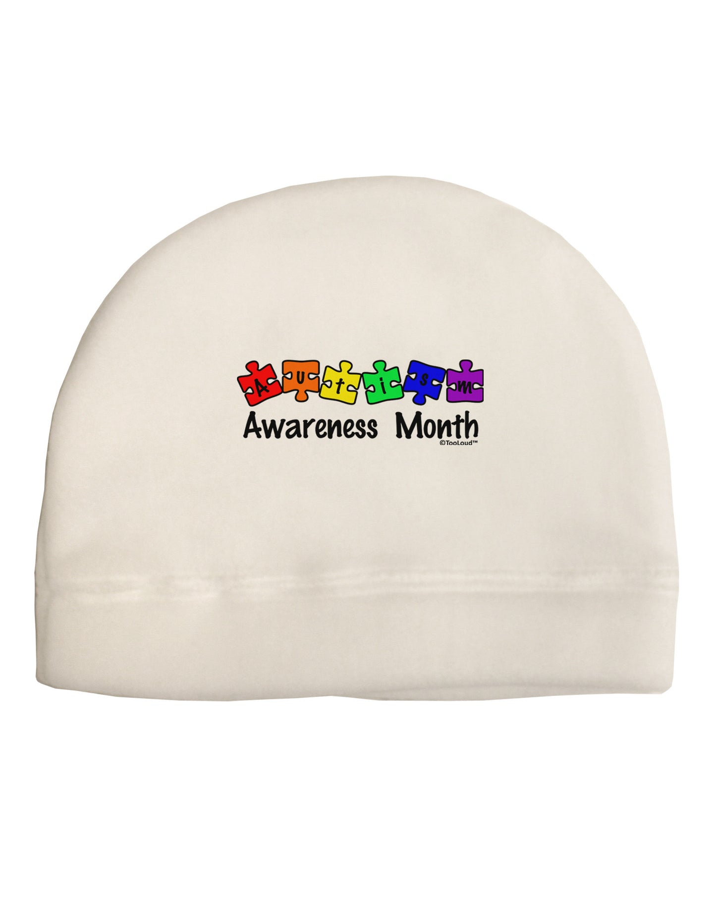 Autism Awareness Month - Colorful Puzzle Pieces Adult Fleece Beanie Cap Hat by TooLoud-Beanie-TooLoud-White-One-Size-Fits-Most-Davson Sales