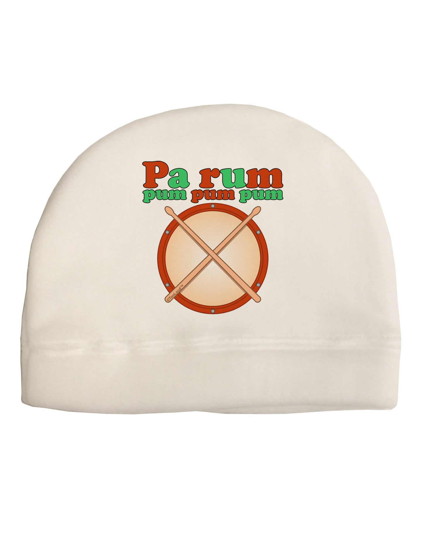 Pa Rum Pum Pum Pum Adult Fleece Beanie Cap Hat-Beanie-TooLoud-White-One-Size-Fits-Most-Davson Sales
