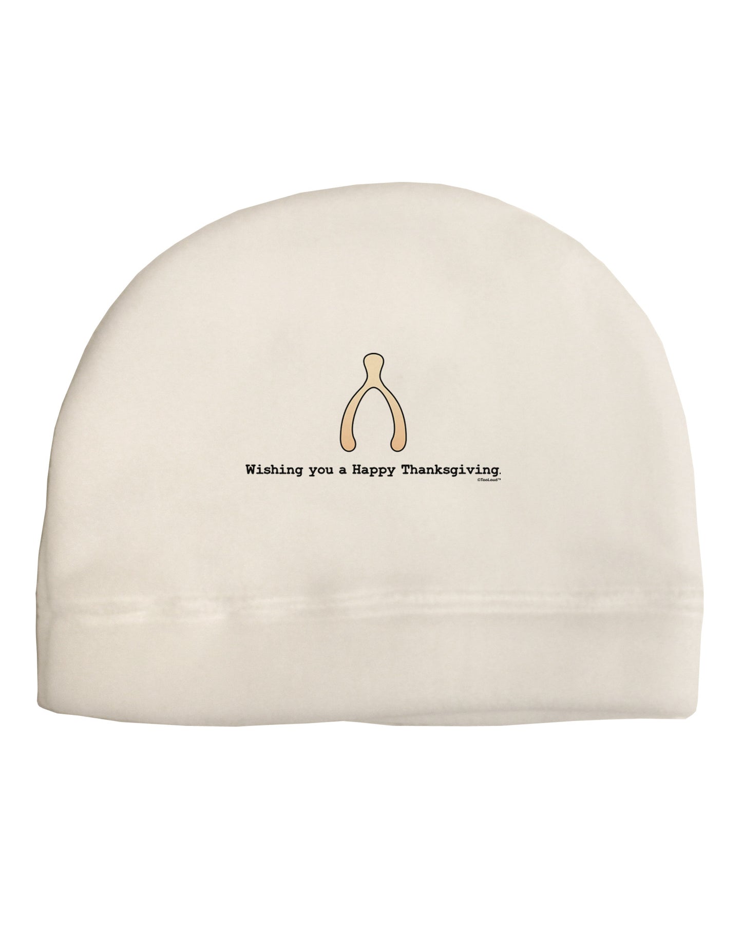 Wishing You a Happy Thanksgiving Wishbone Adult Fleece Beanie Cap Hat-Beanie-TooLoud-White-One-Size-Fits-Most-Davson Sales