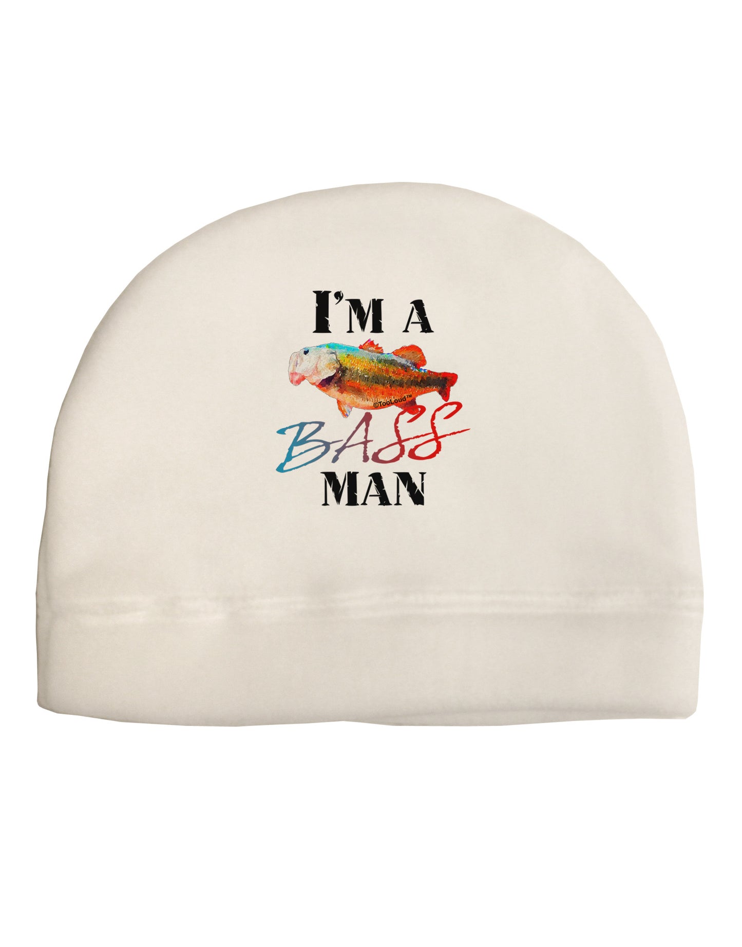 I'm A Bass Man Watercolor Adult Fleece Beanie Cap Hat-Beanie-TooLoud-White-One-Size-Fits-Most-Davson Sales
