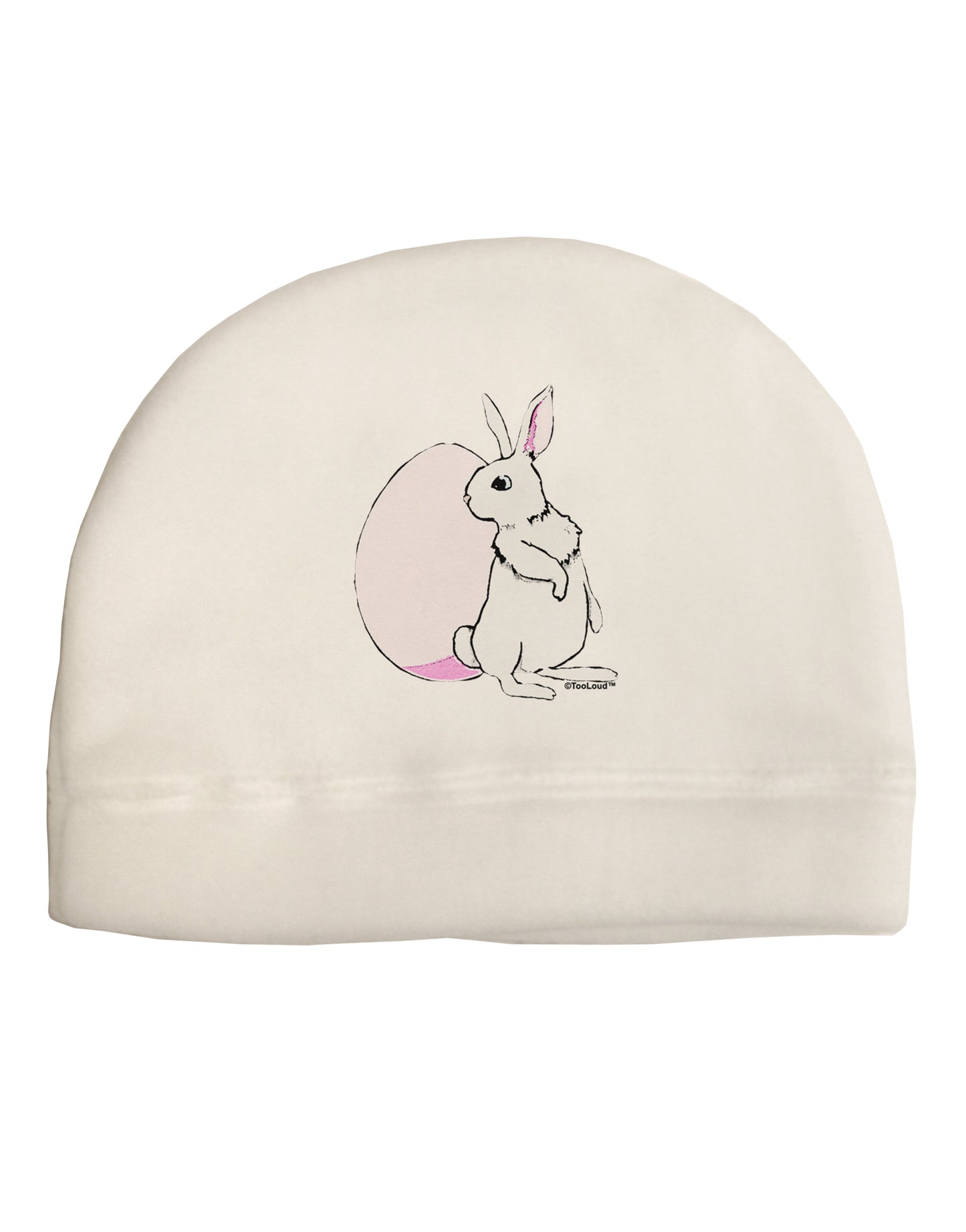 Easter Bunny and Egg Design Adult Fleece Beanie Cap Hat by TooLoud-Beanie-TooLoud-White-One-Size-Fits-Most-Davson Sales