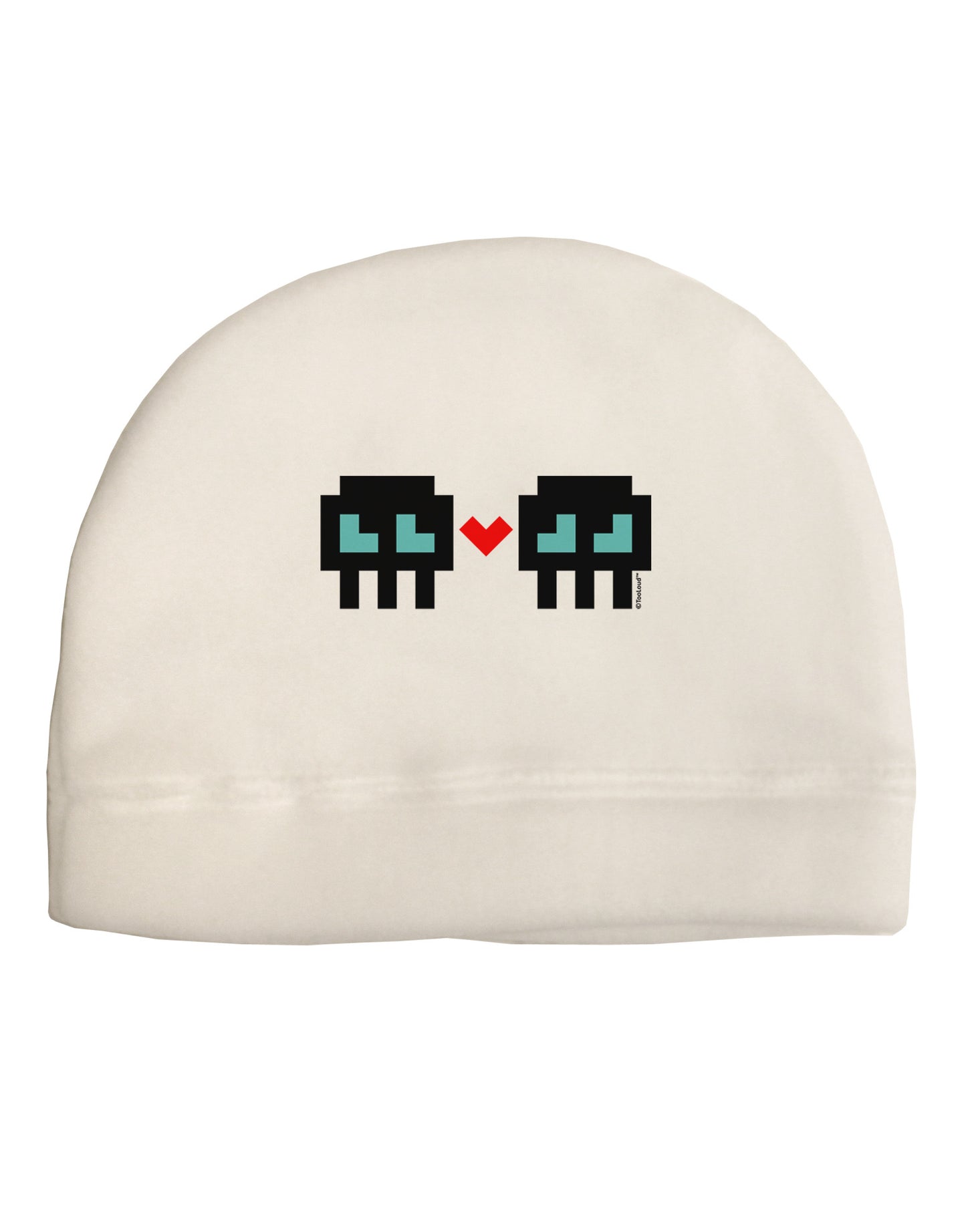 8-Bit Skull Love - Boy and Boy Child Fleece Beanie Cap Hat-Beanie-TooLoud-White-One-Size-Fits-Most-Davson Sales