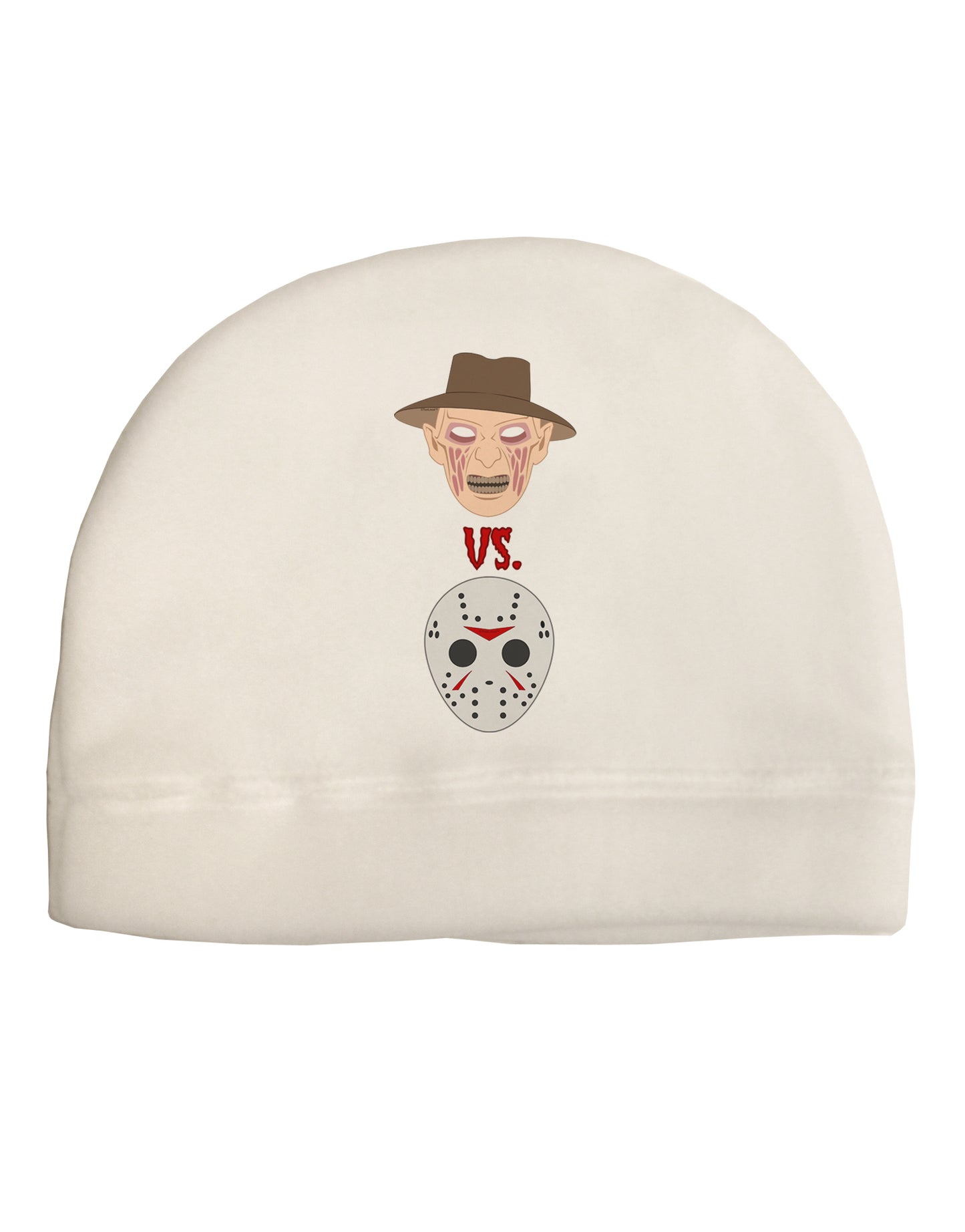 Scary Face Versus Scary Face - Halloween Adult Fleece Beanie Cap Hat-Beanie-TooLoud-White-One-Size-Fits-Most-Davson Sales