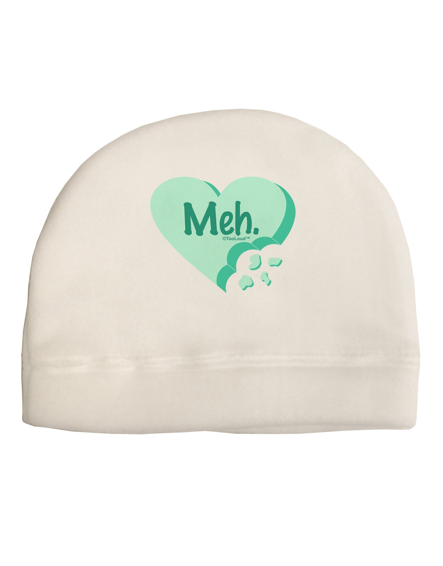 Meh Candy Heart Green - Valentines Day Adult Fleece Beanie Cap Hat by TooLoud-Beanie-TooLoud-White-One-Size-Fits-Most-Davson Sales