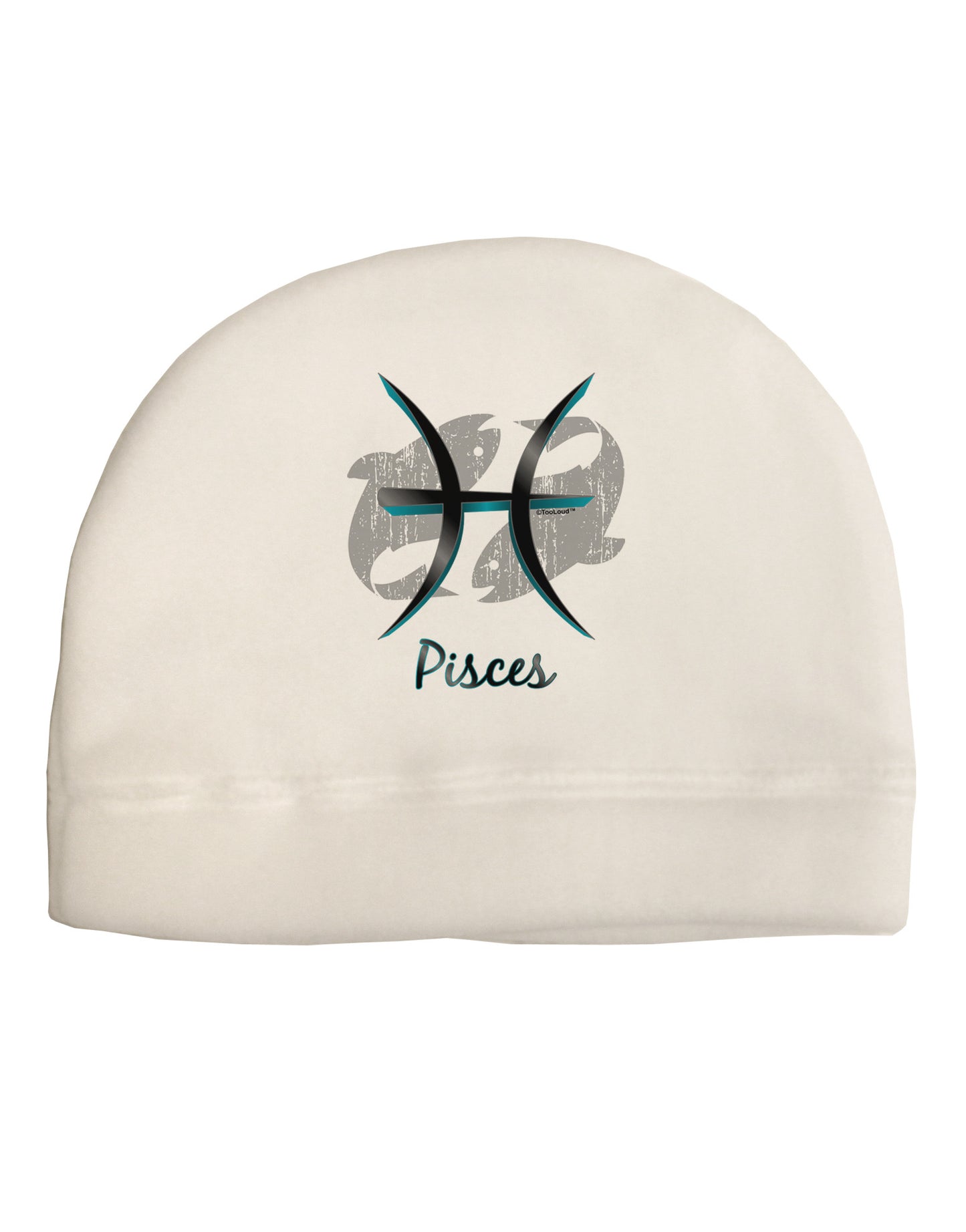 Pisces Symbol Adult Fleece Beanie Cap Hat-Beanie-TooLoud-White-One-Size-Fits-Most-Davson Sales