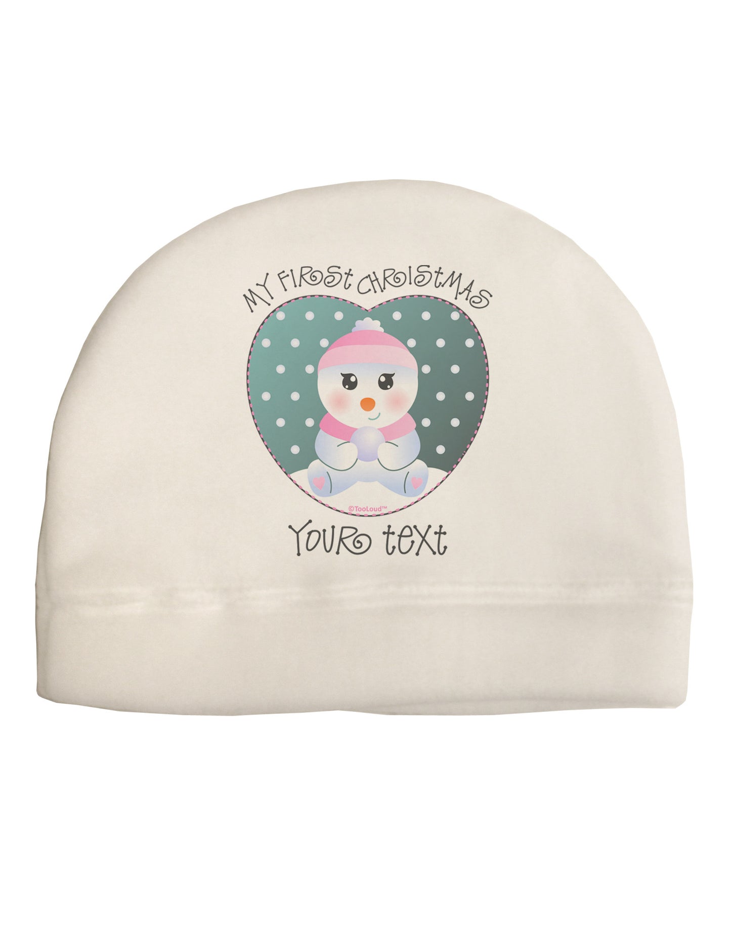 Personalized My First Christmas Snowbaby Girl Adult Fleece Beanie Cap Hat-Beanie-TooLoud-White-One-Size-Fits-Most-Davson Sales